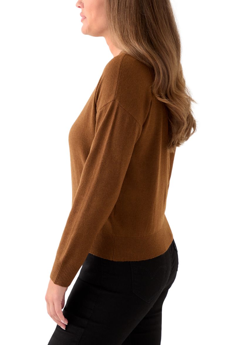 Petite Crew Neck Pullover with Center Seam