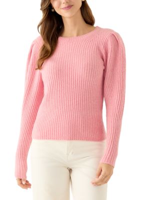 PHILOSOPHY BY REPUBLIC Women's Puff Sleeve Ribbed Crew Neck Sweater