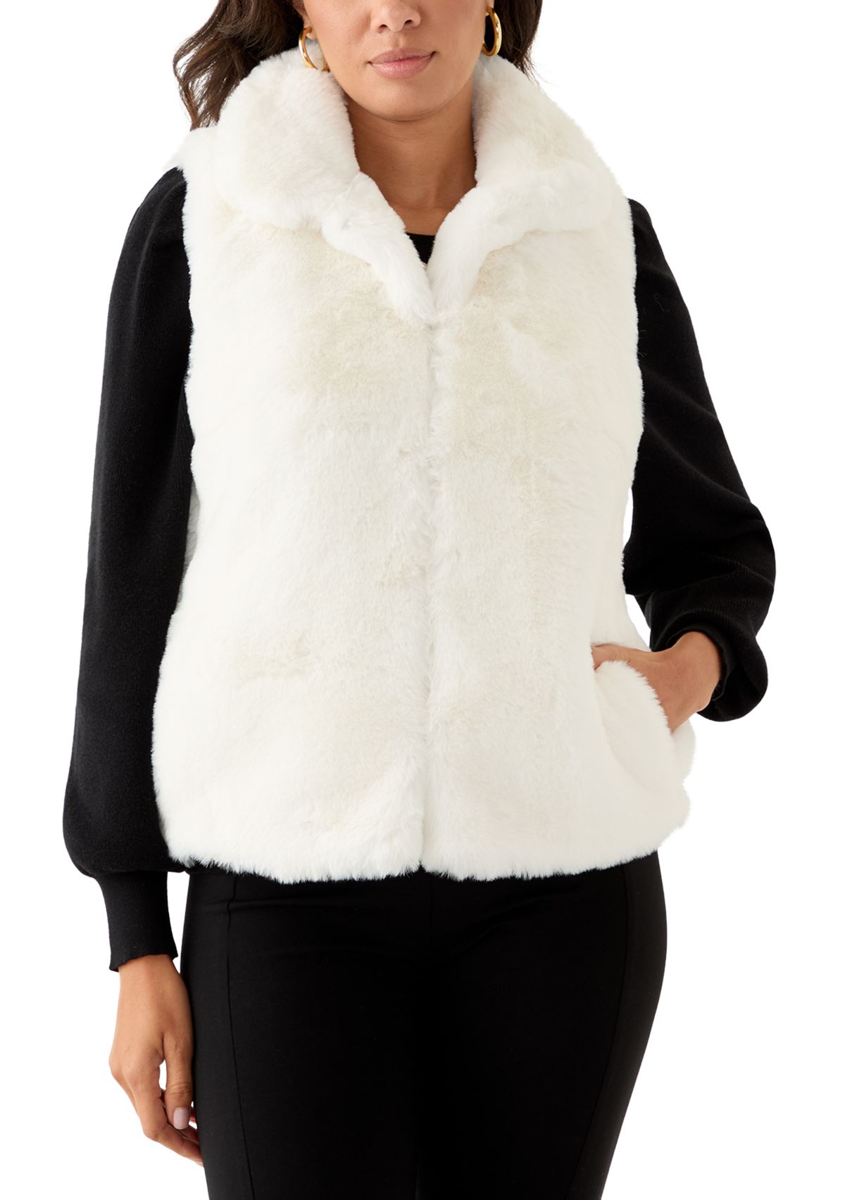 Womens Front Zip Fur Vest