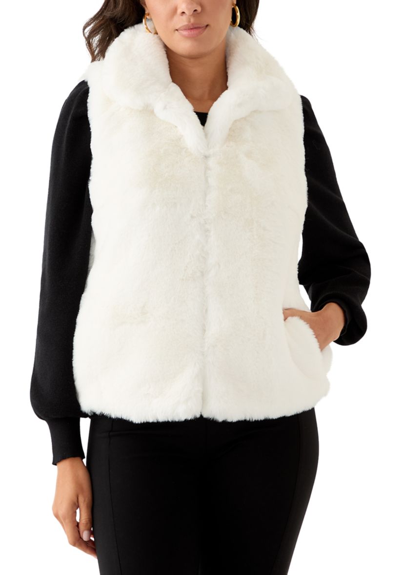 Womens Front Zip Fur Vest