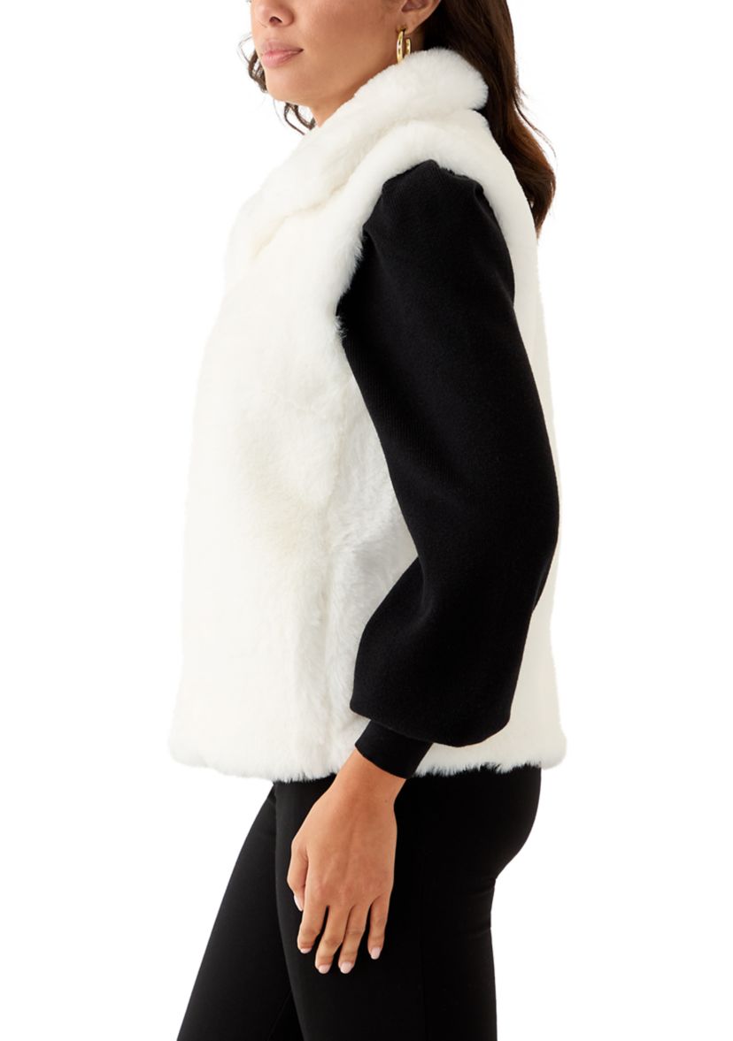 Womens Front Zip Fur Vest