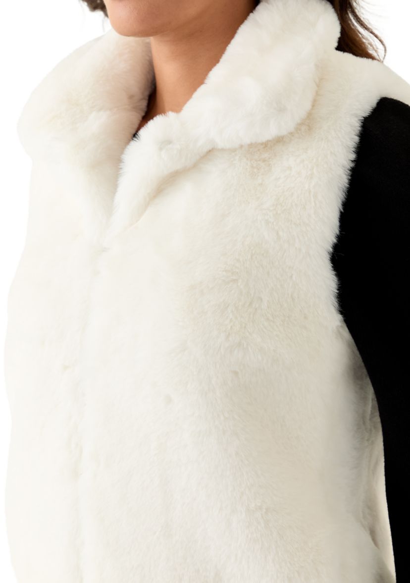 Womens Front Zip Fur Vest