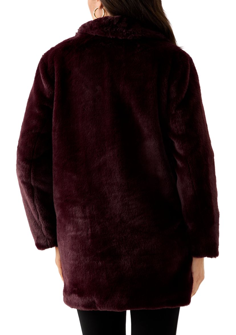 Womens 2 Button Fur Jacket 