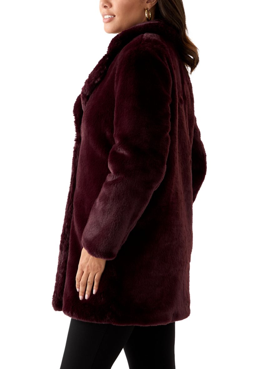 Womens 2 Button Fur Jacket 