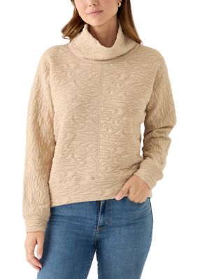PHILOSOPHY BY REPUBLIC Women's Long Sleeve Quilted Pullover Sweater, Large