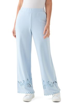 PHILOSOPHY BY REPUBLIC Women's Wide Leg Lace Detail Front Pants