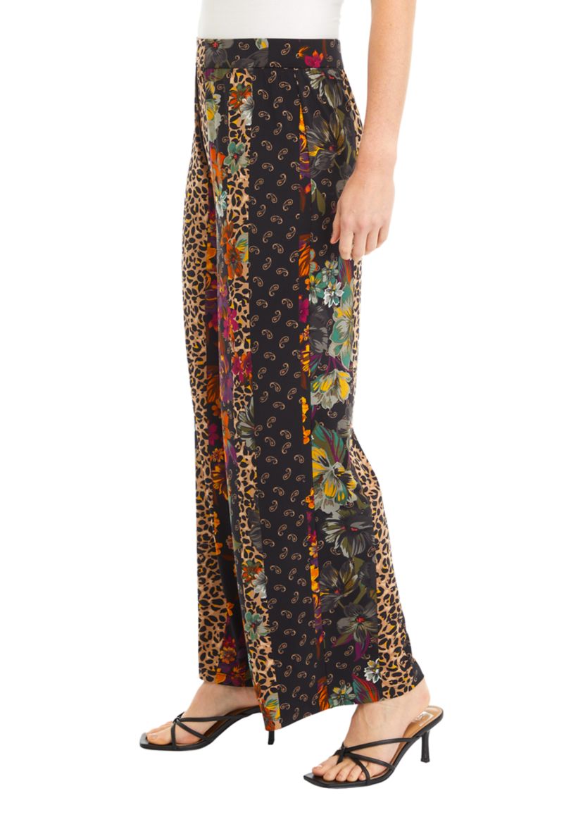 Womens Wide Leg Printed Pants