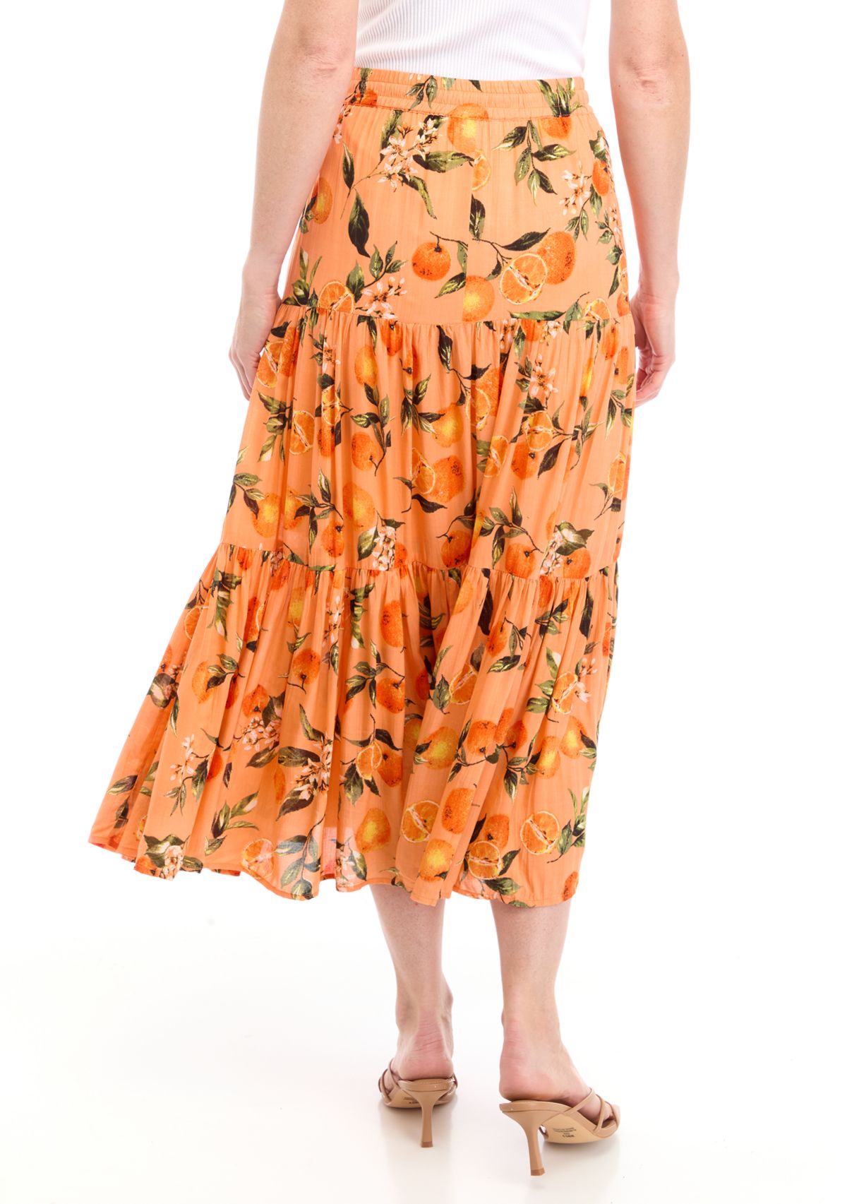 Womens Tiered Printed Skirt