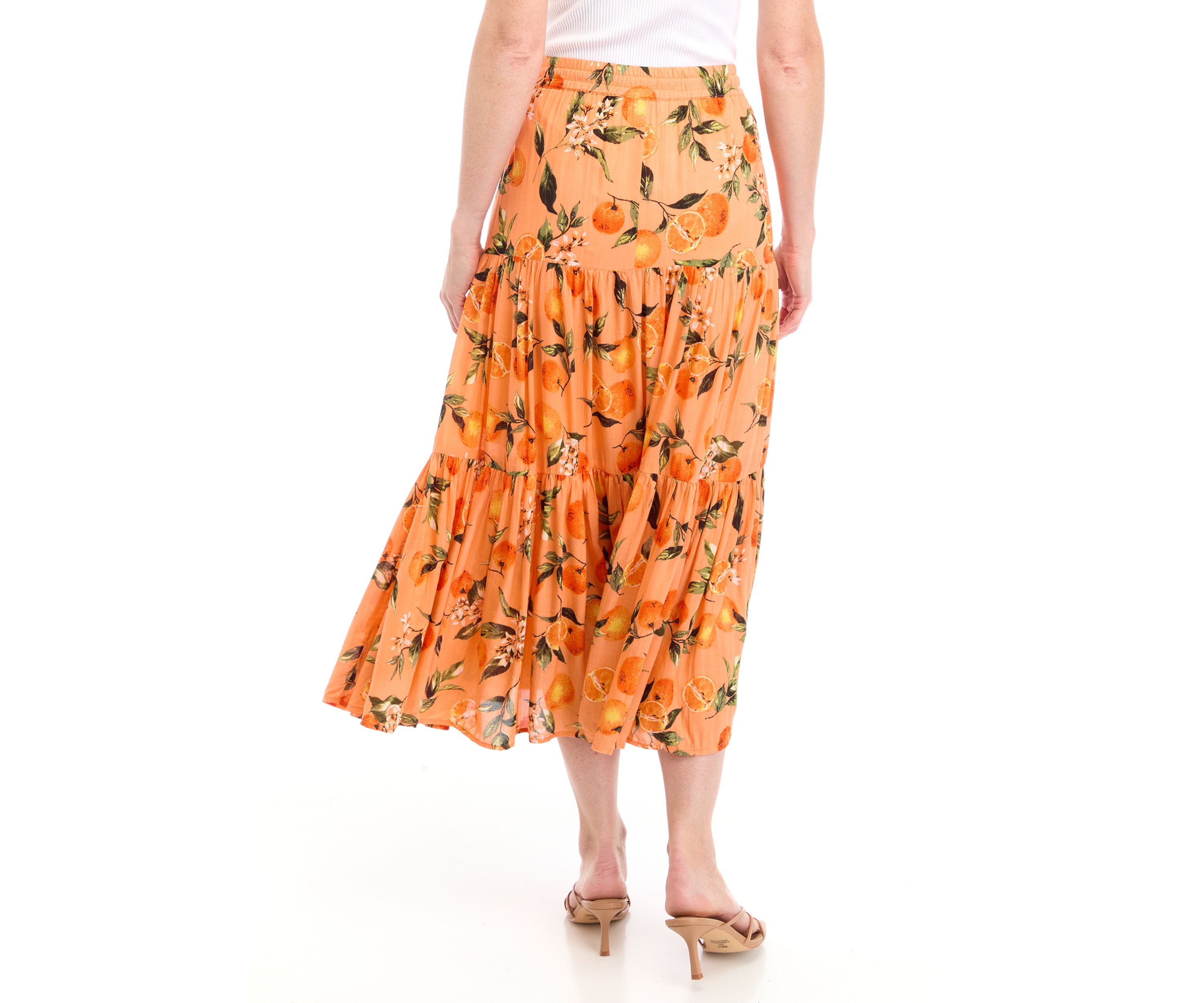 Womens Tiered Printed Skirt