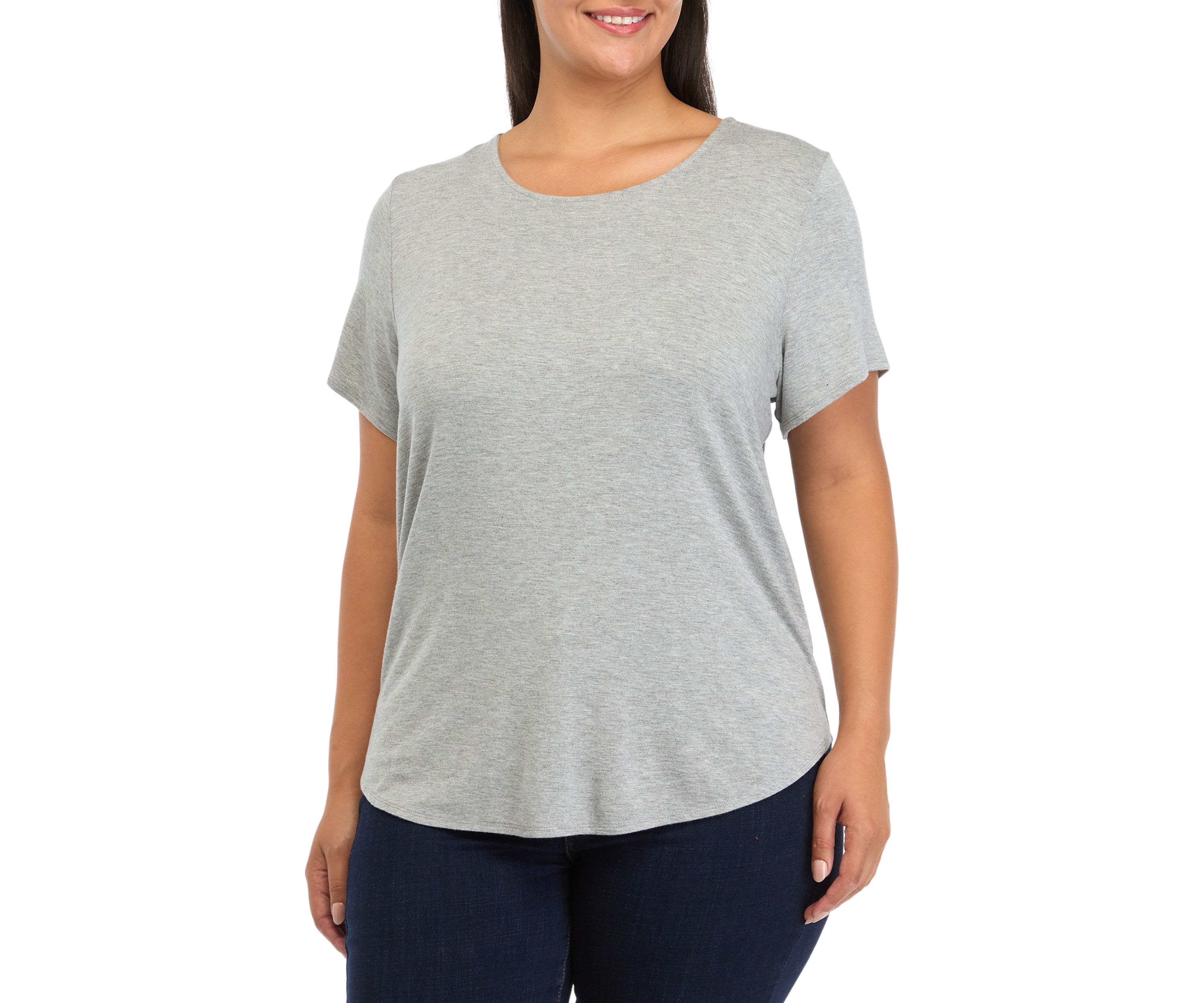 Plus Size Short Sleeve High Low T-Shirt 