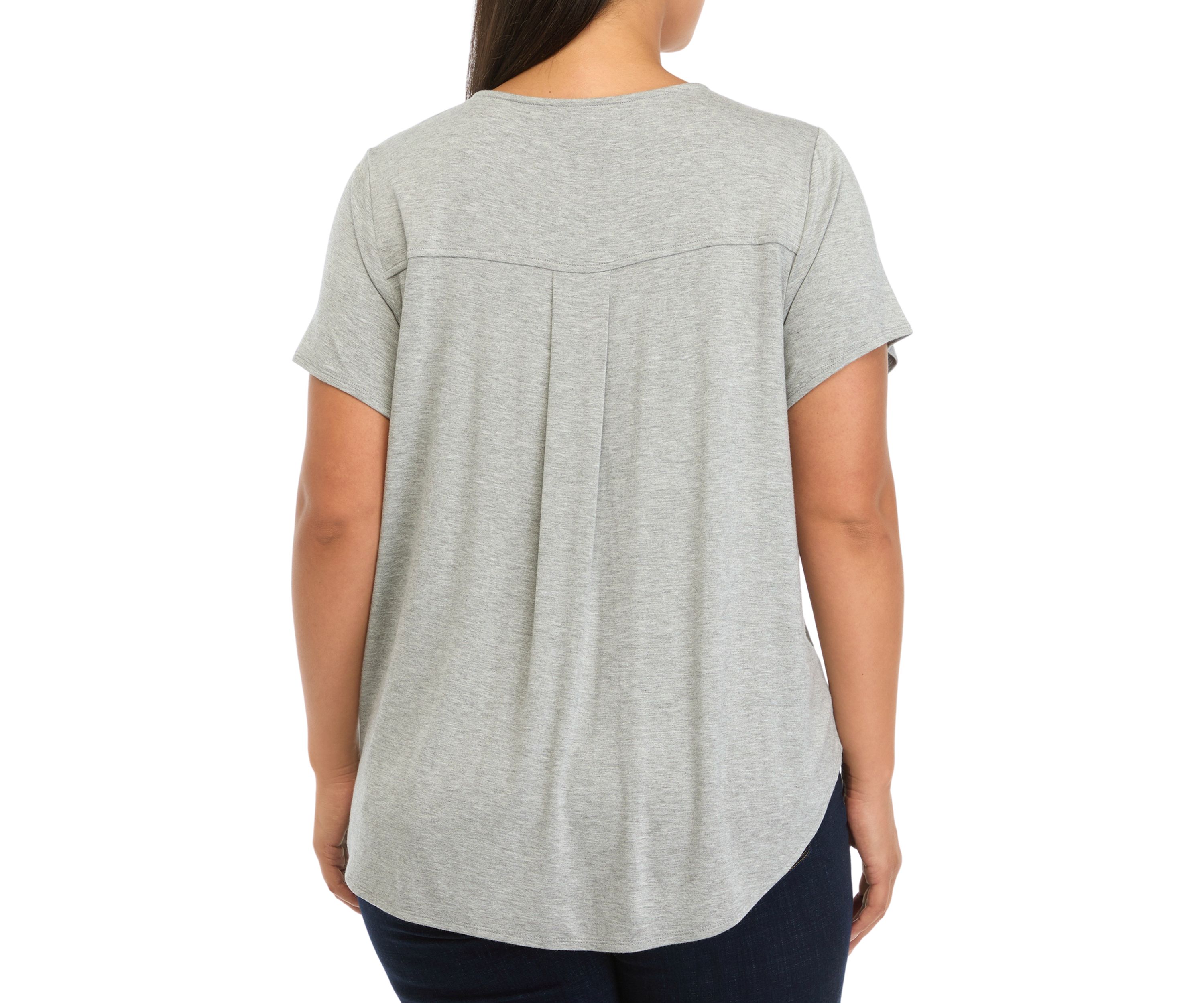Plus Size Short Sleeve High Low T-Shirt 