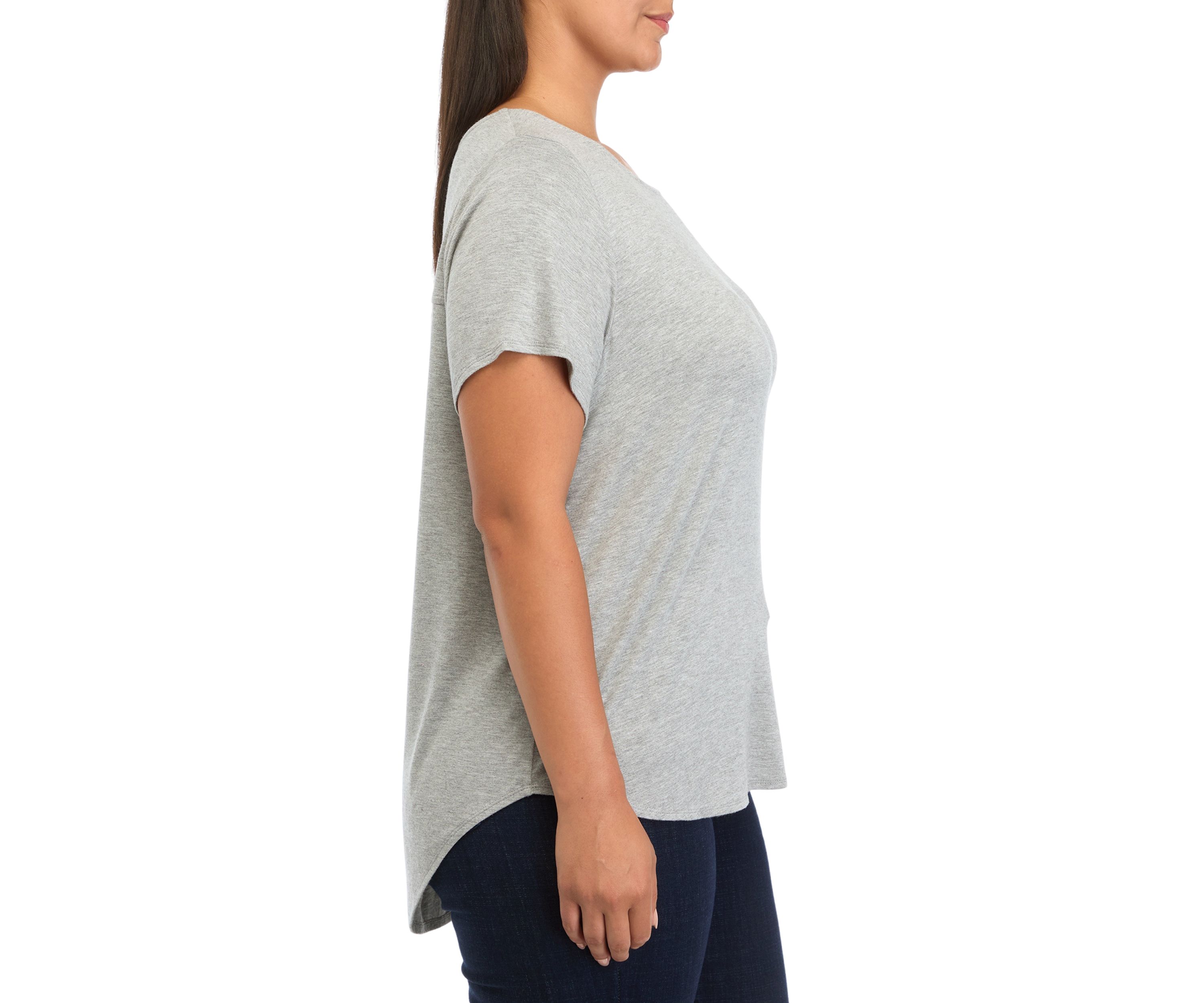 Plus Size Short Sleeve High Low T-Shirt 