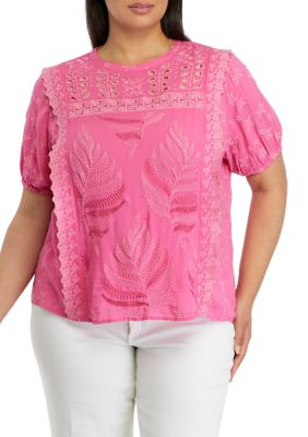 PHILOSOPHY BY REPUBLIC Women's Plus Size Embroidered Top