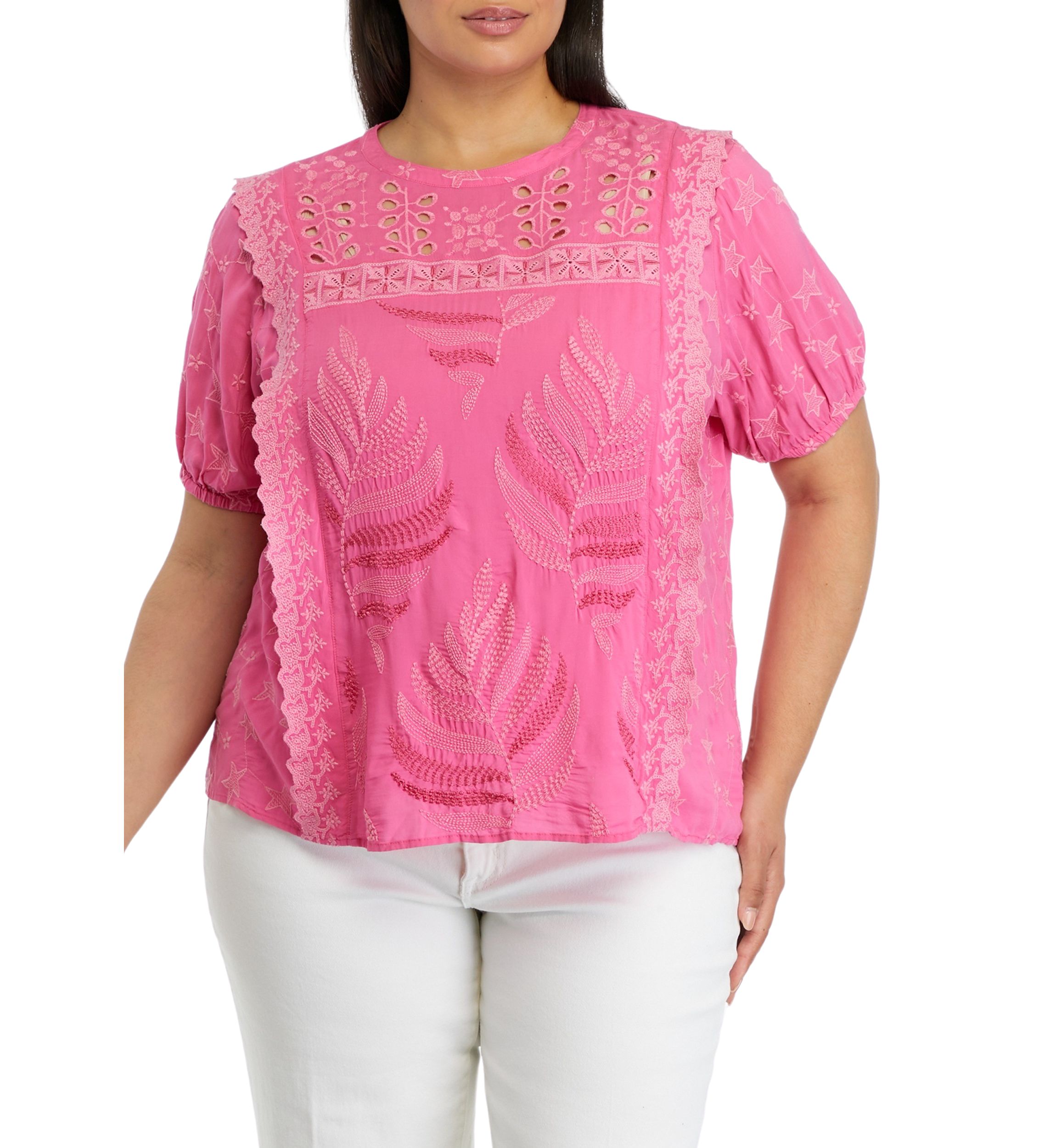 Plus Size Embroidered Top