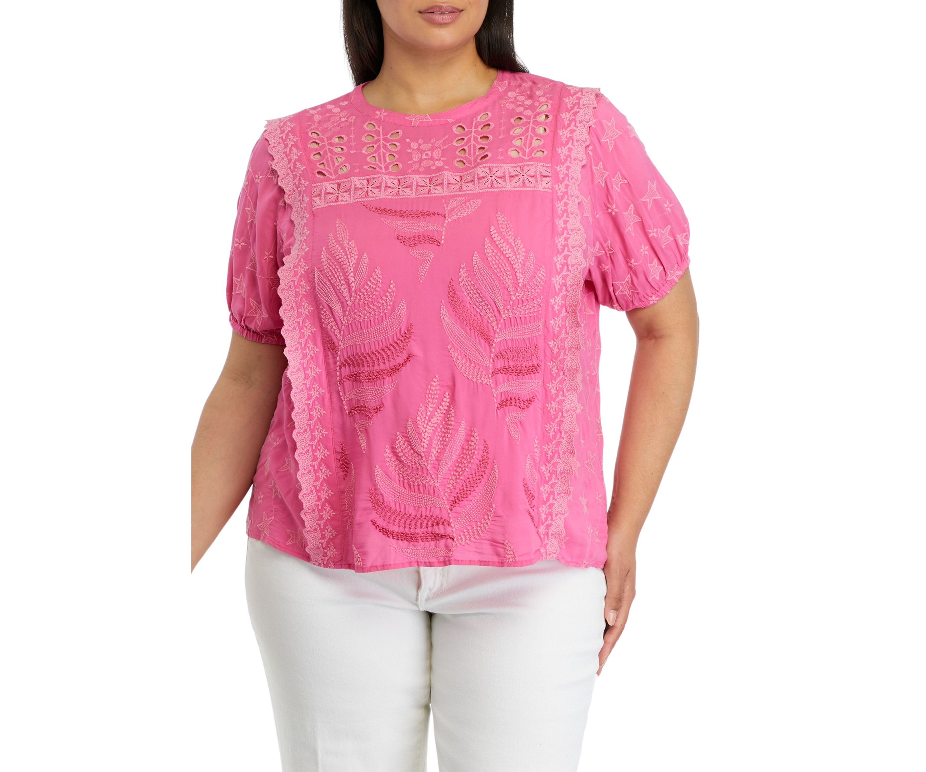 Plus Size Embroidered Top