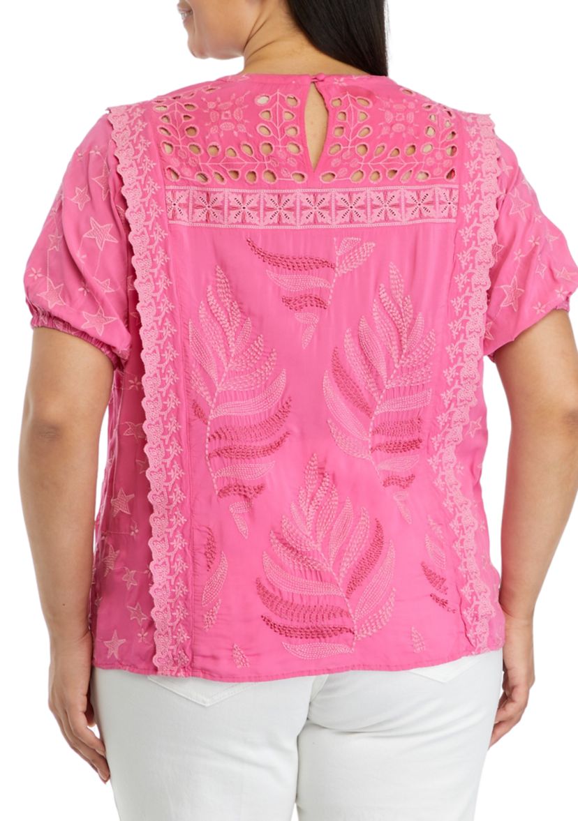 Plus Size Embroidered Top
