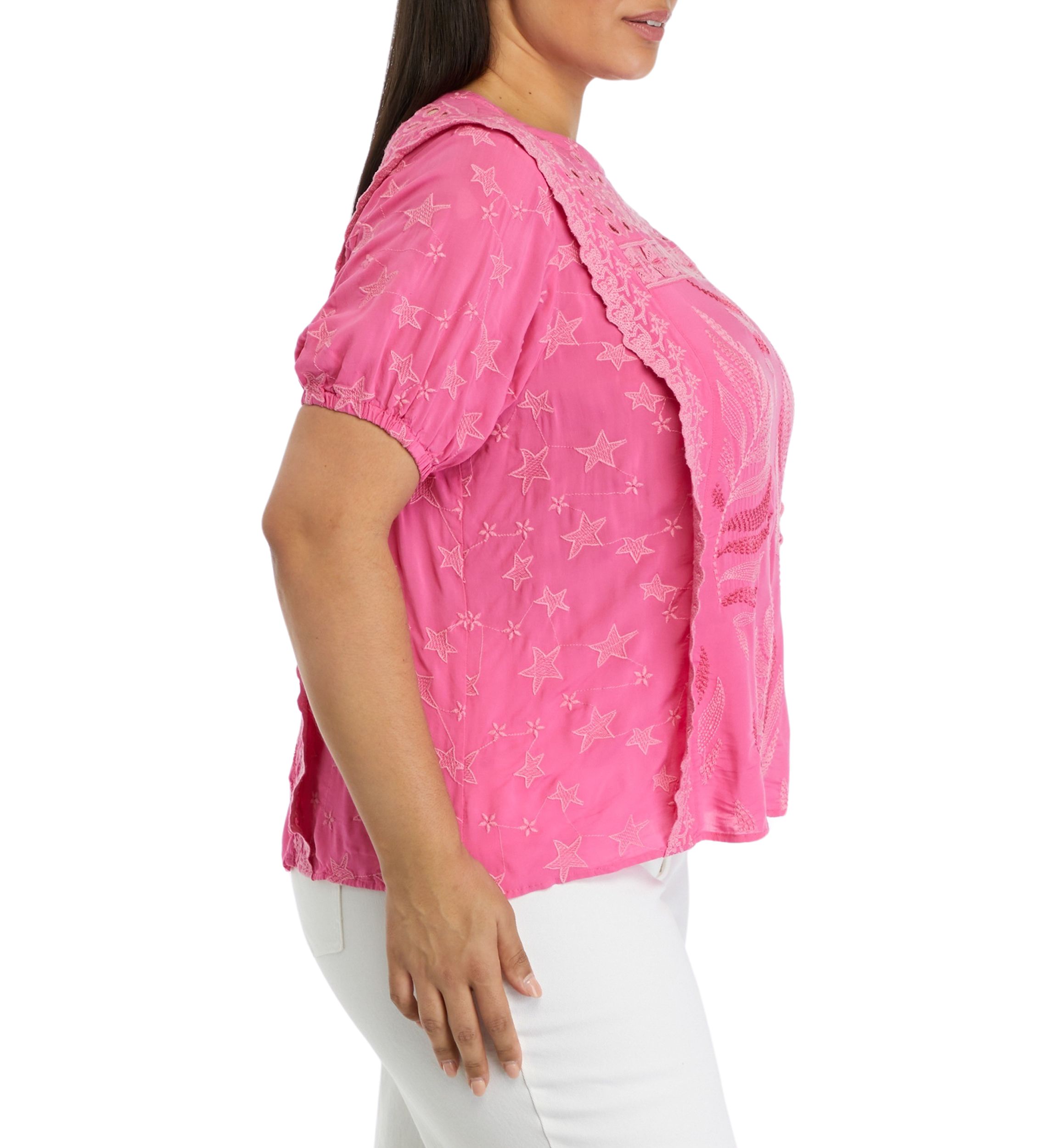 Plus Size Embroidered Top