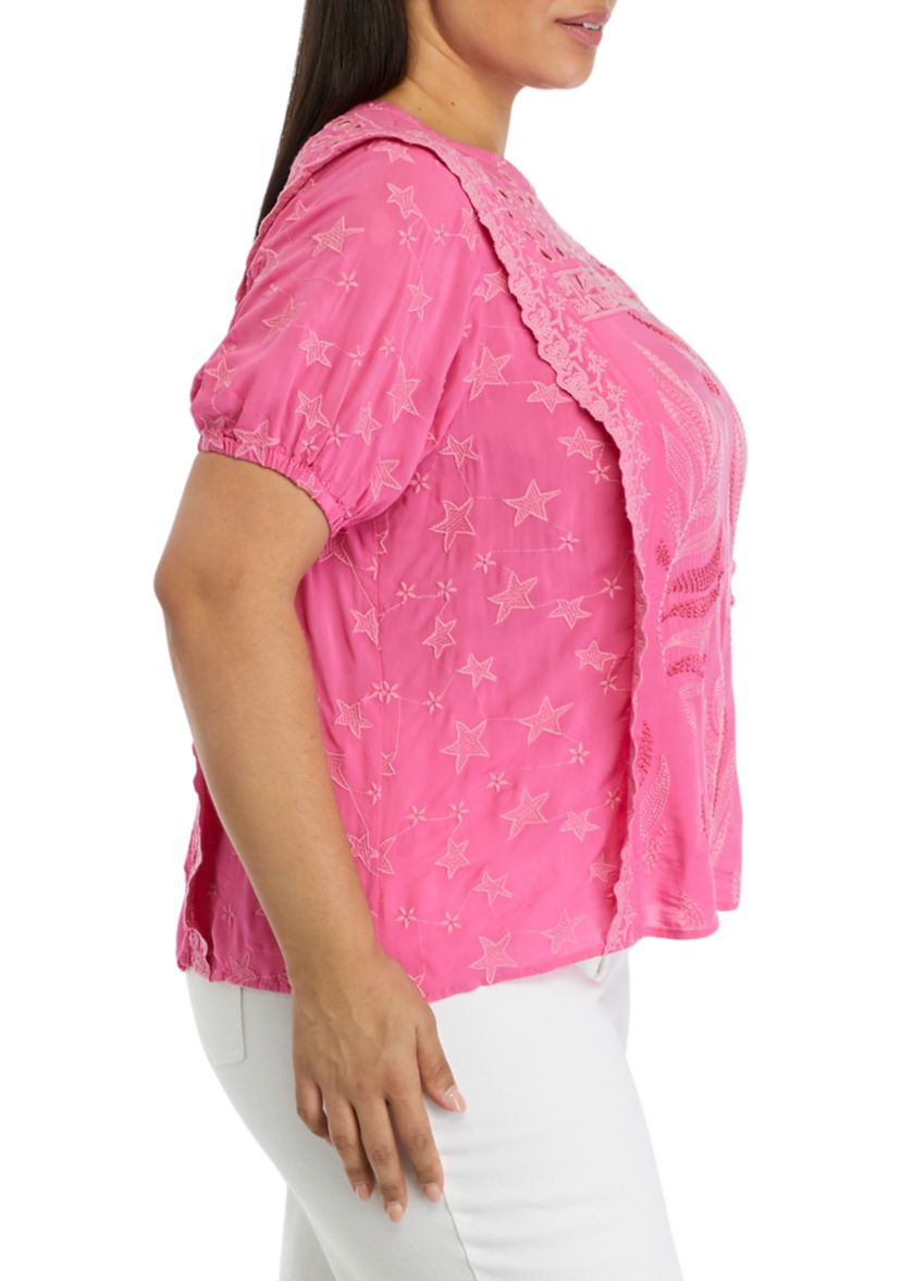 Plus Size Embroidered Top