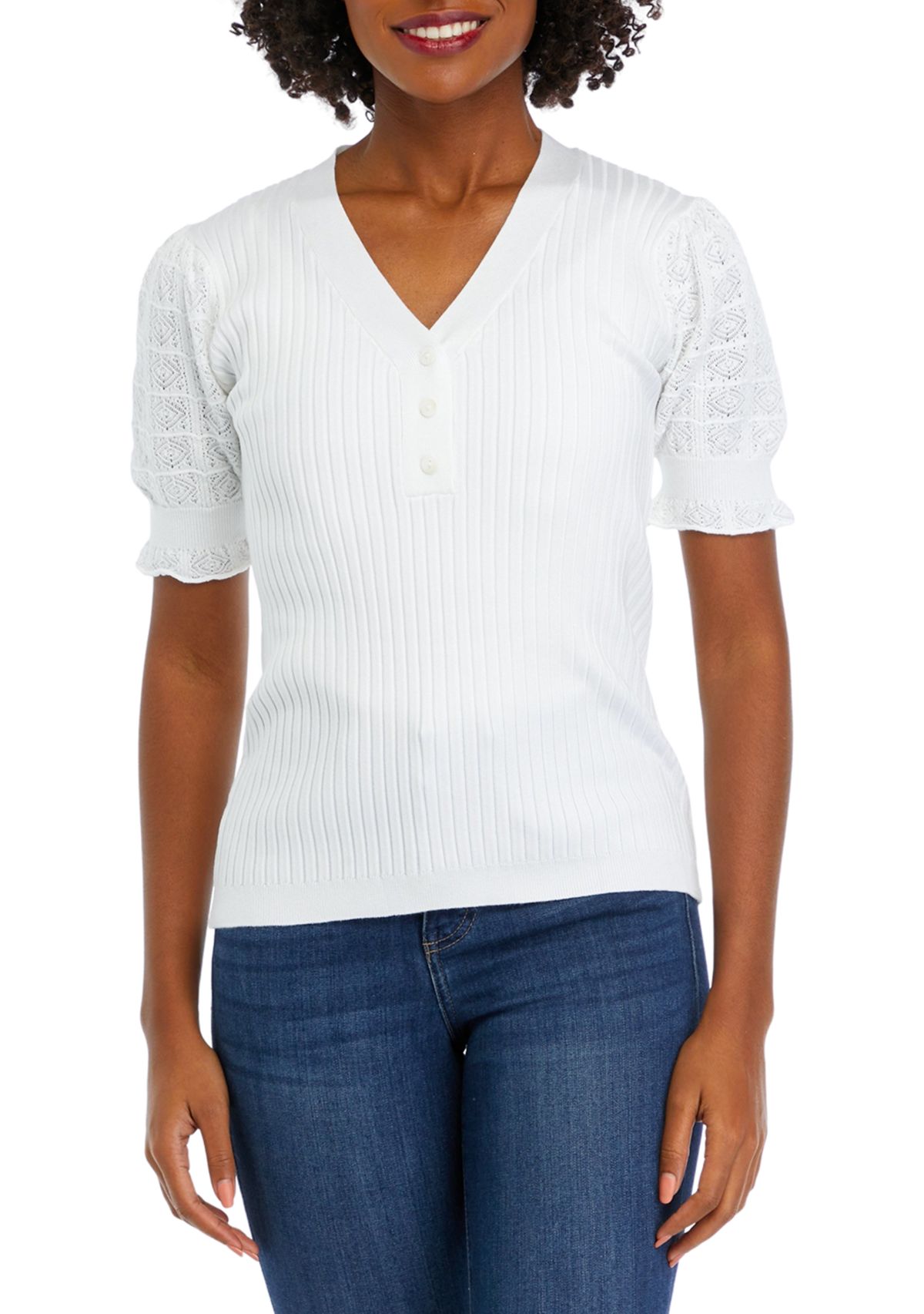 Womens Ribbed Knit Sweater