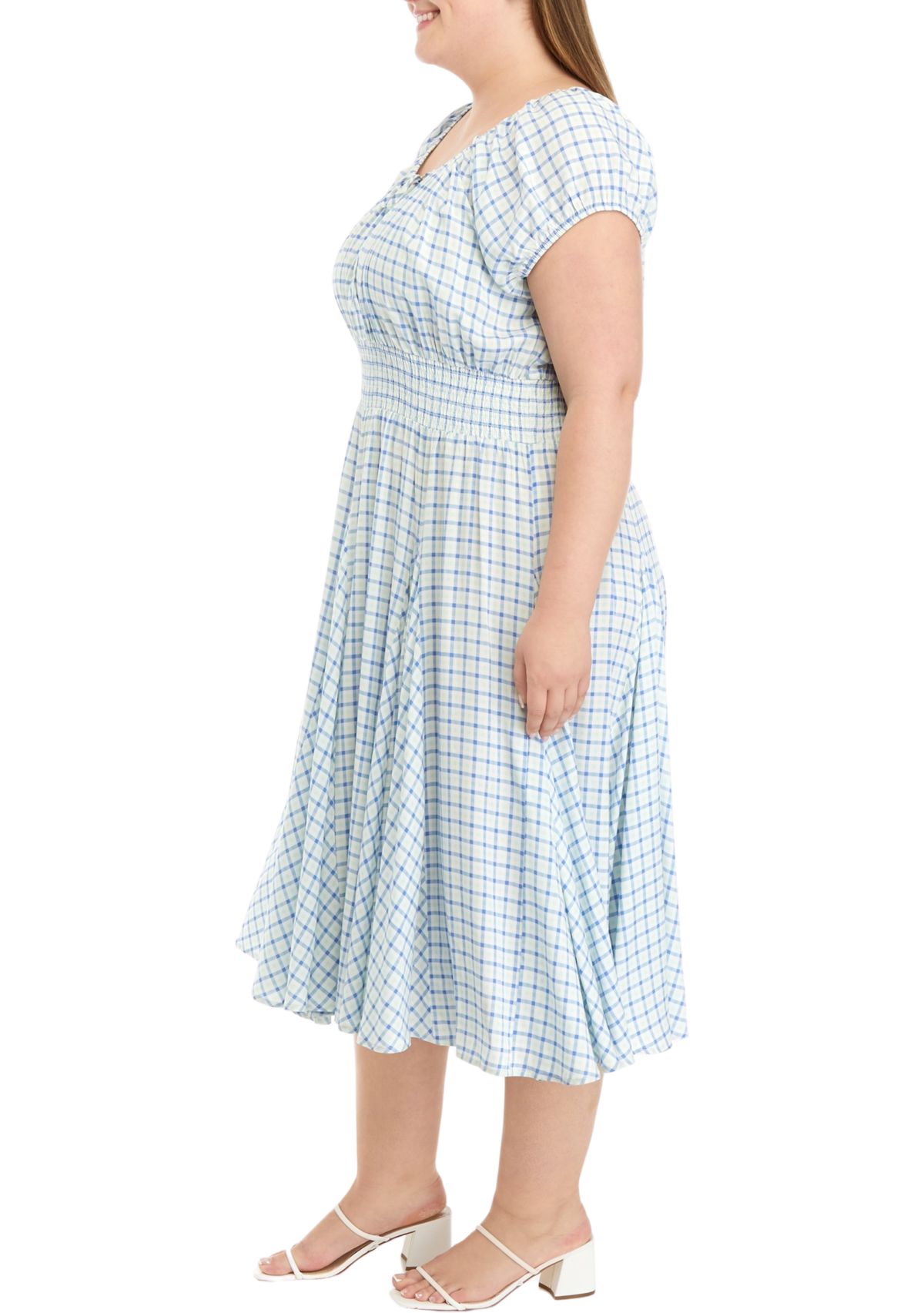 Plus Size Scoop Neck Dress with Tie Front