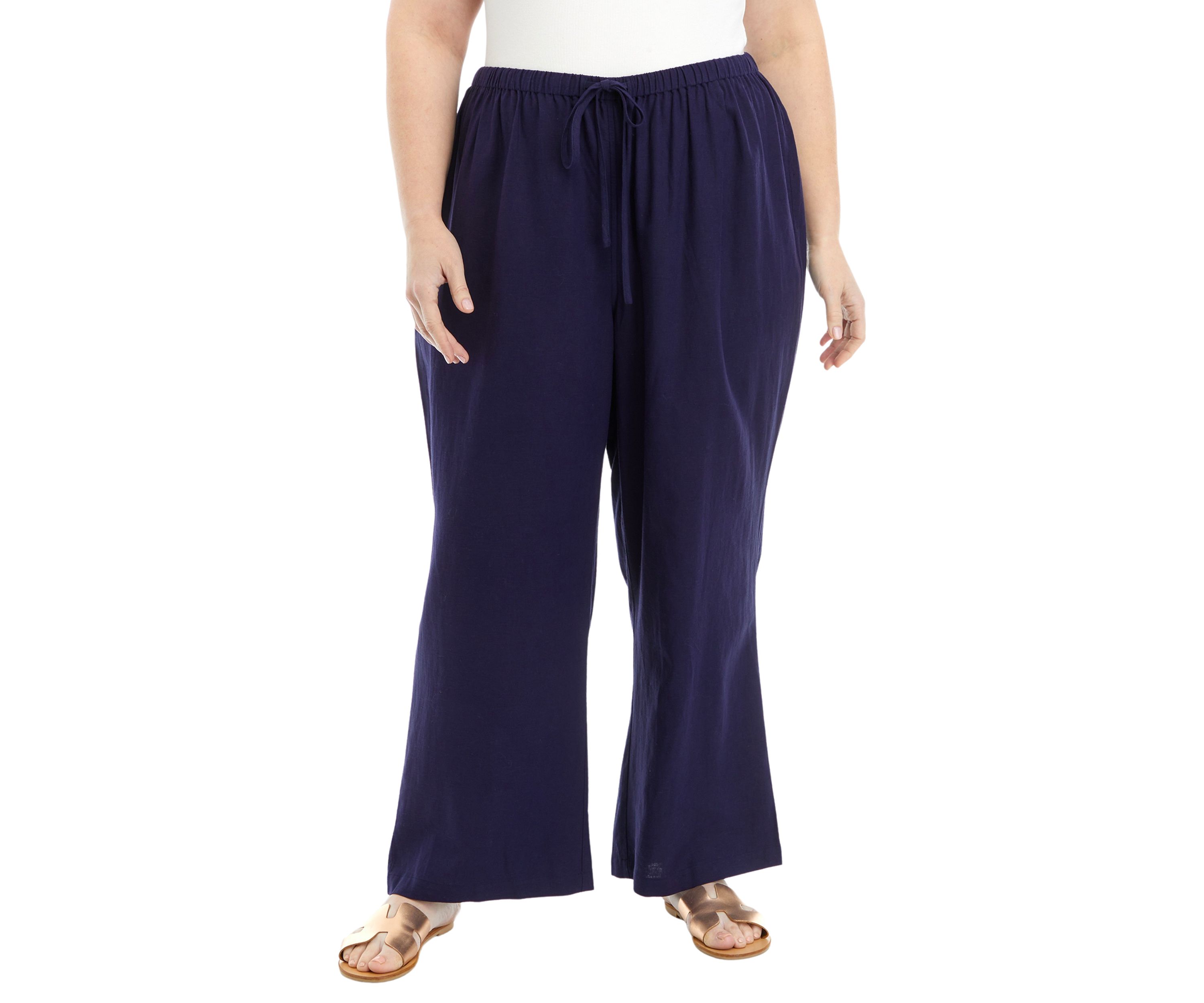 Plus Size Pull On Linen Pants