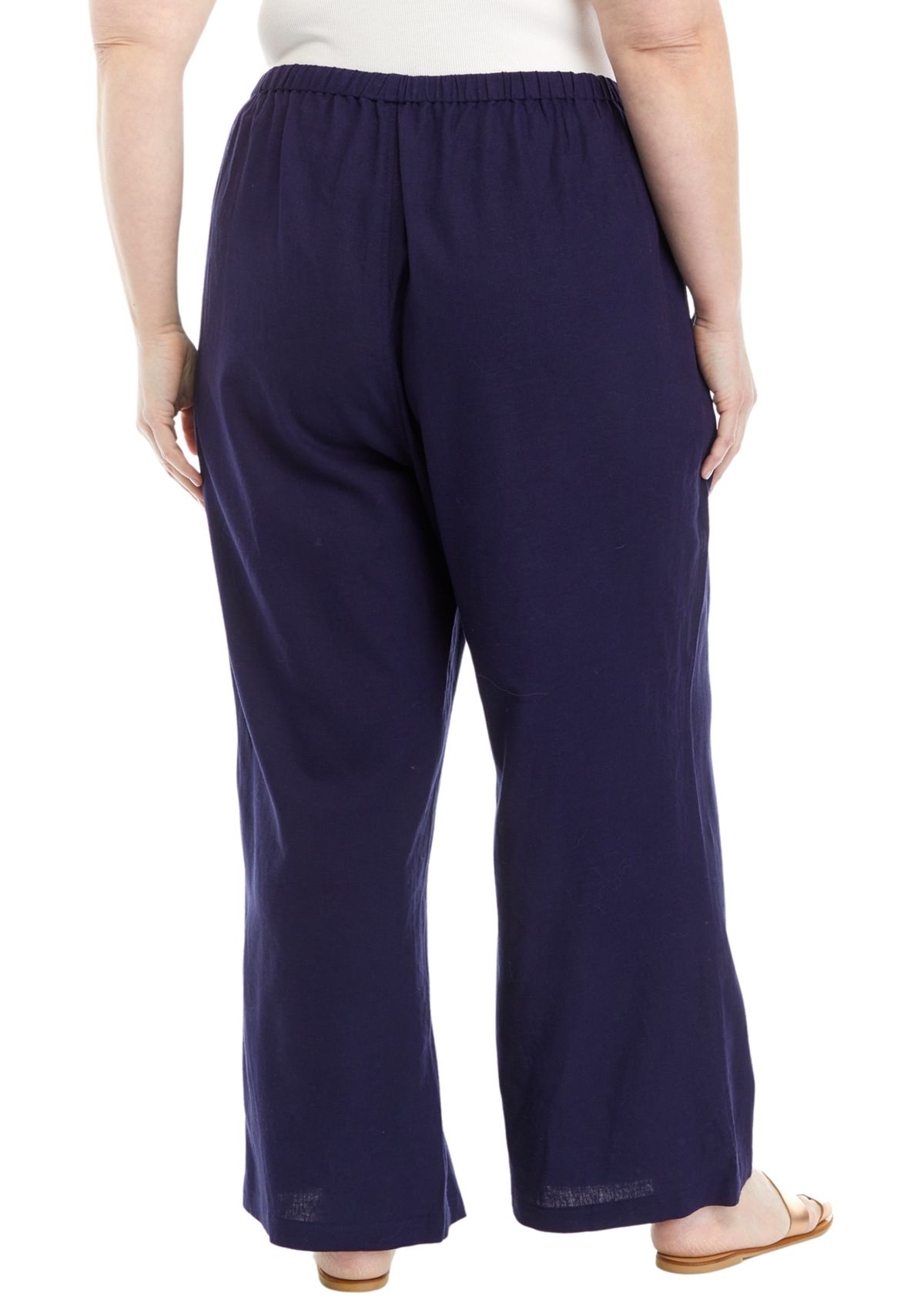 Plus Size Pull On Linen Pants
