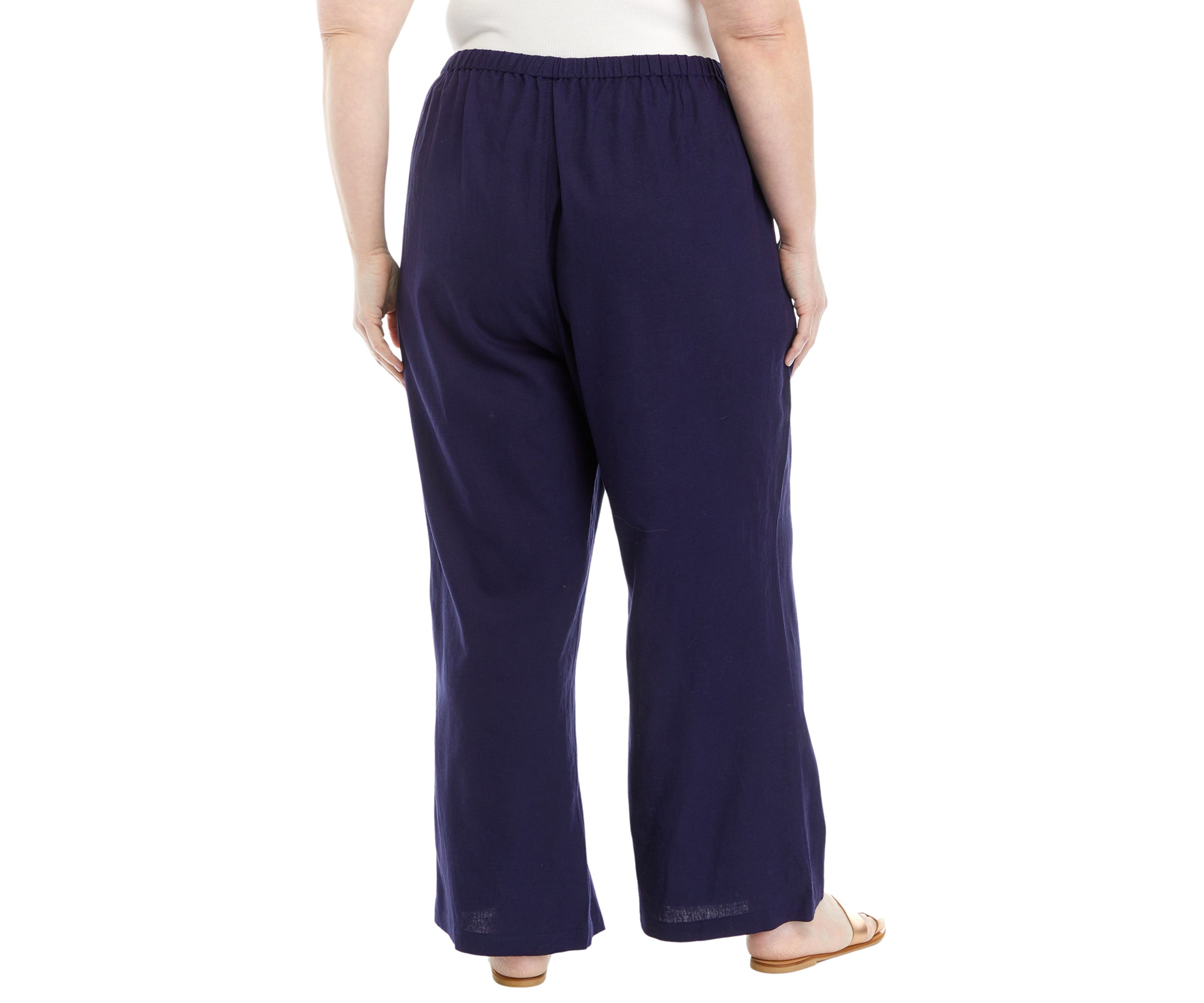 Plus Size Pull On Linen Pants