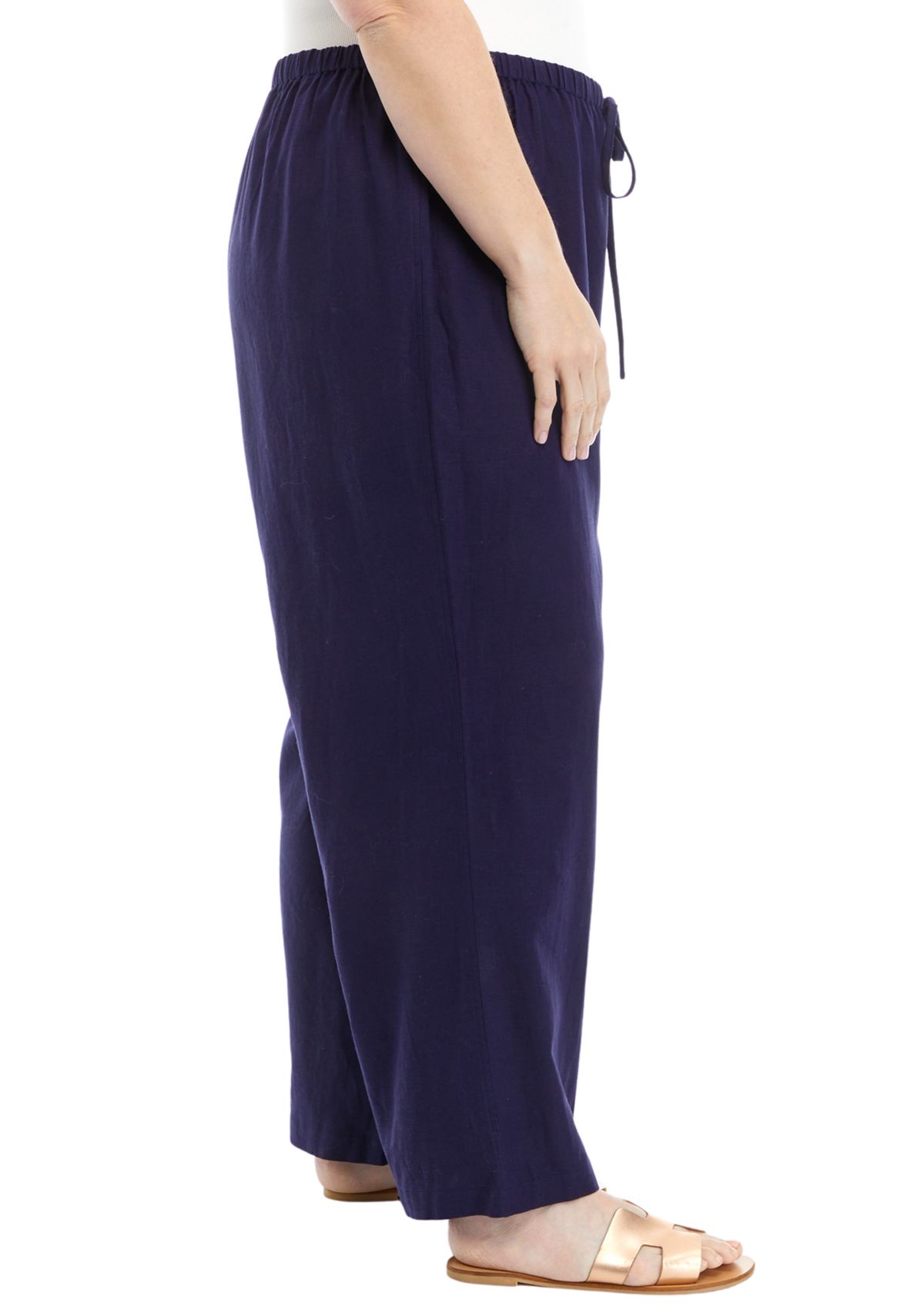 Plus Size Pull On Linen Pants