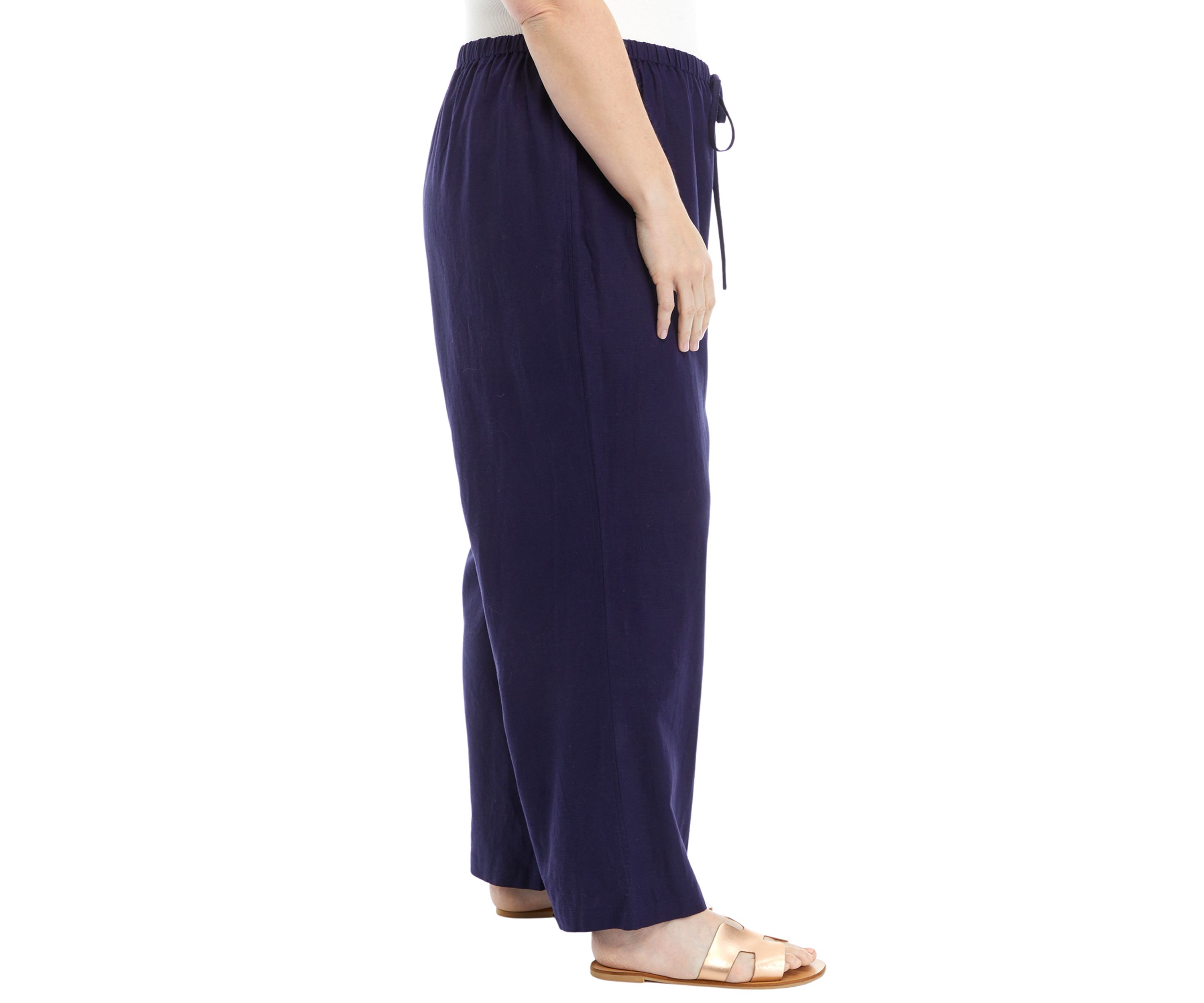 Plus Size Pull On Linen Pants