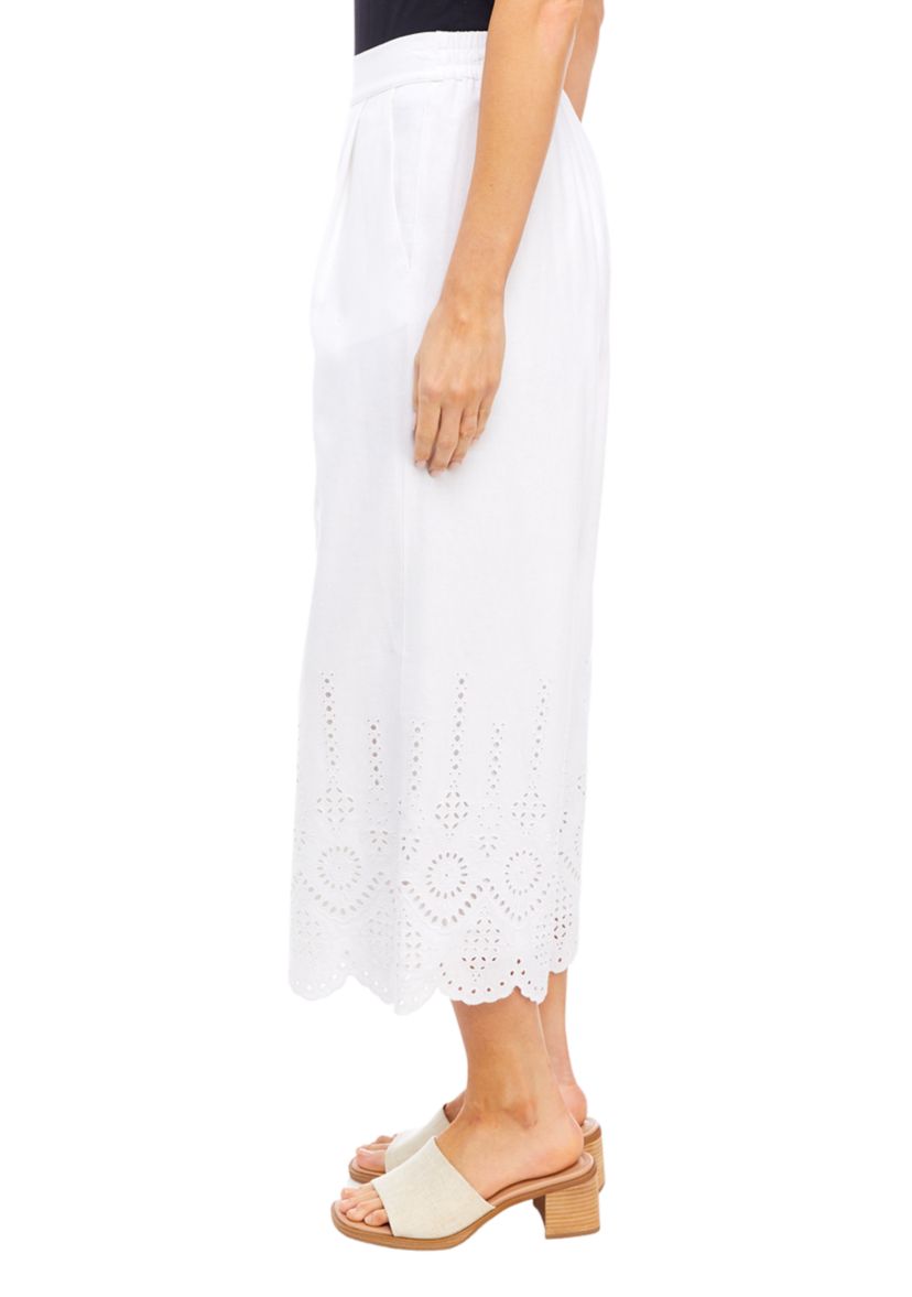 Womens Scallop Hem Wide Leg Pants