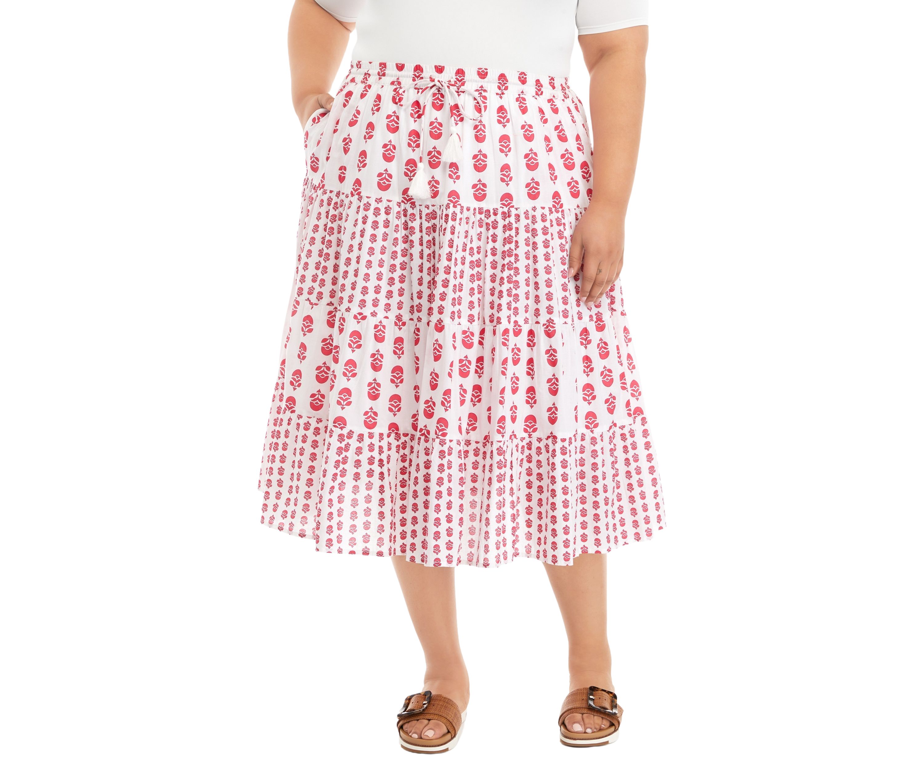 Plus Size Printed Skirt