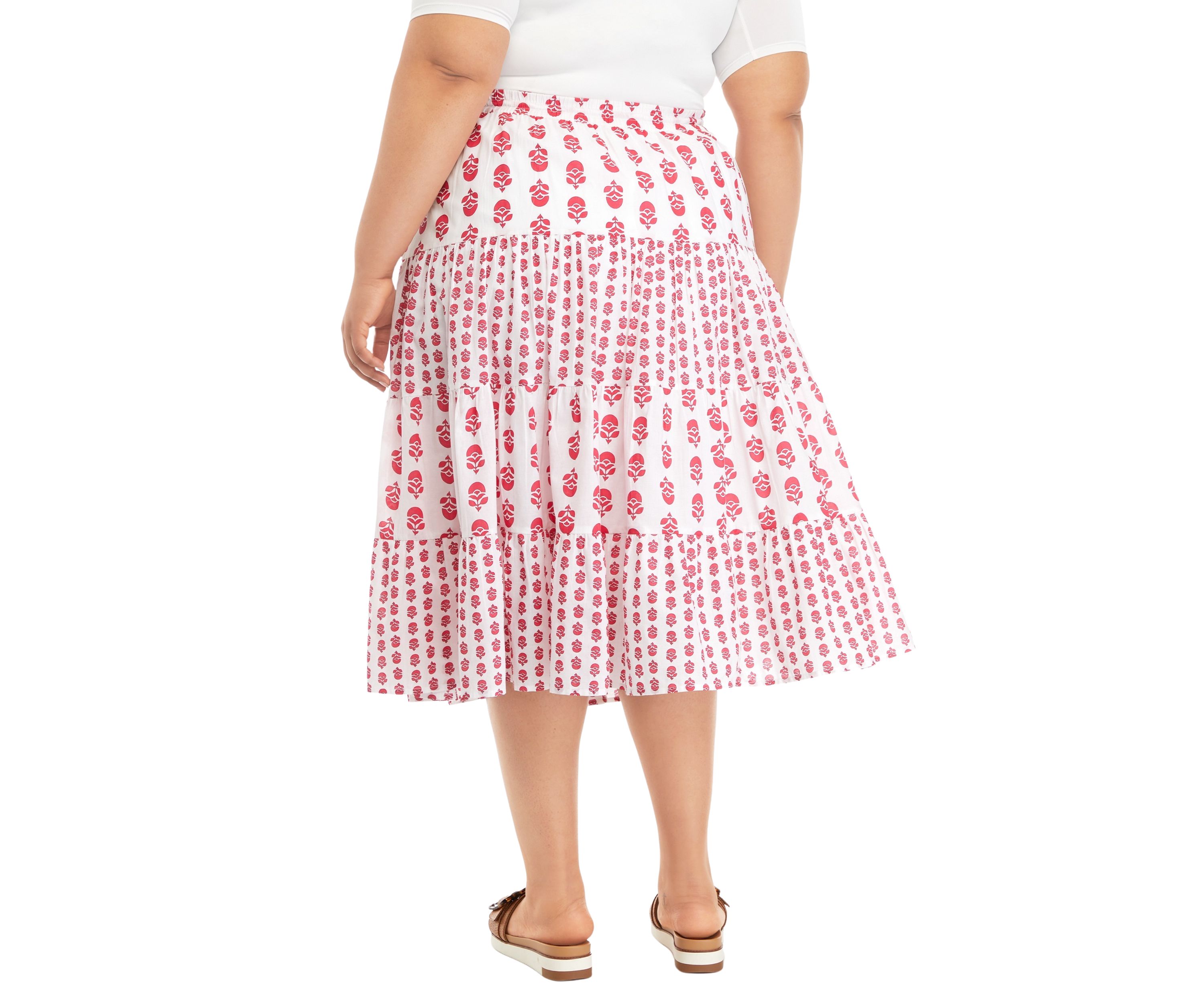 Plus Size Printed Skirt