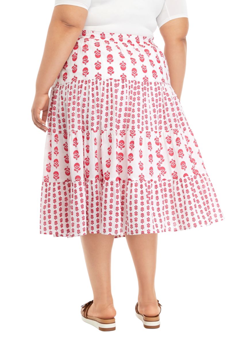Plus Size Printed Skirt