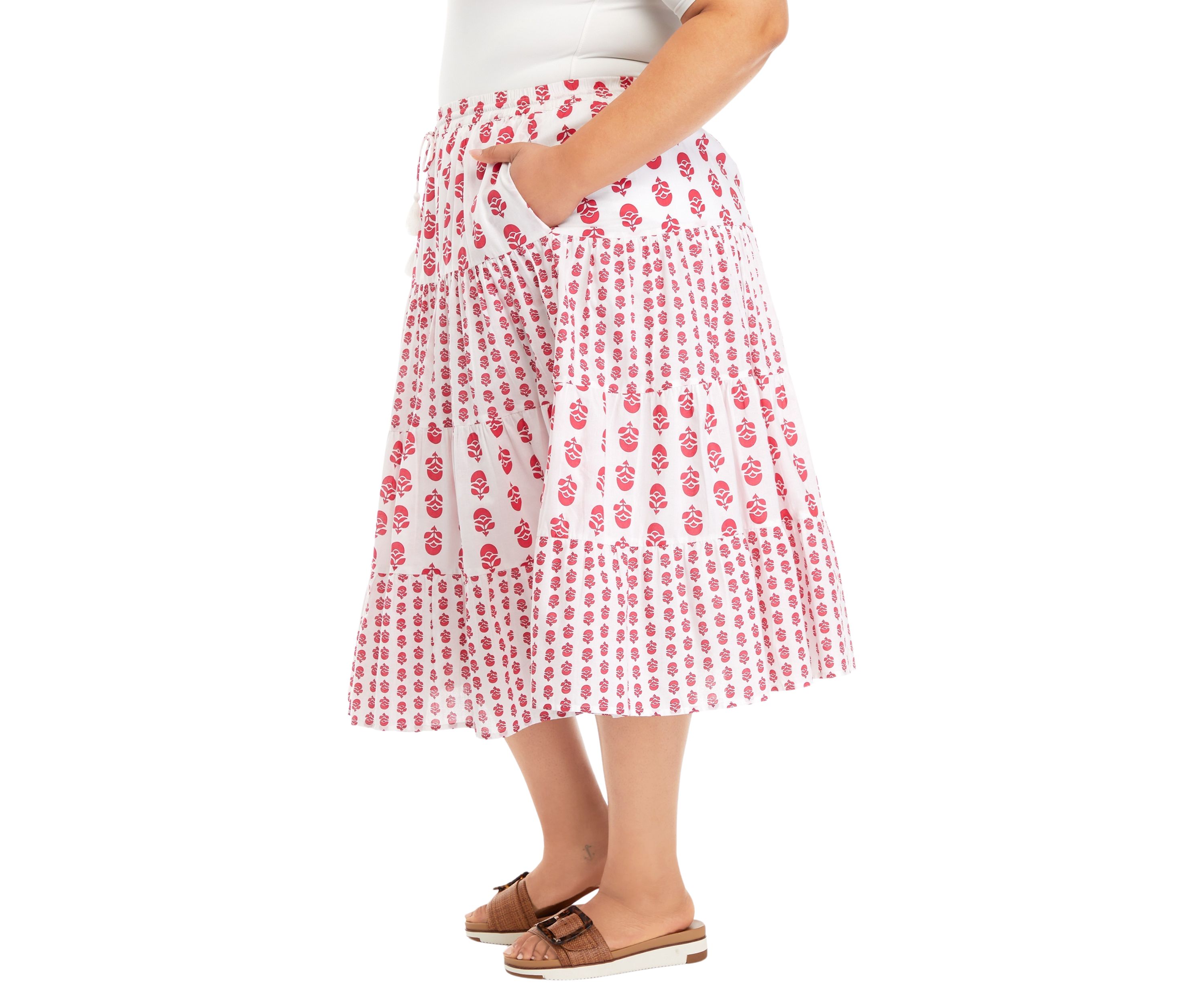 Plus Size Printed Skirt