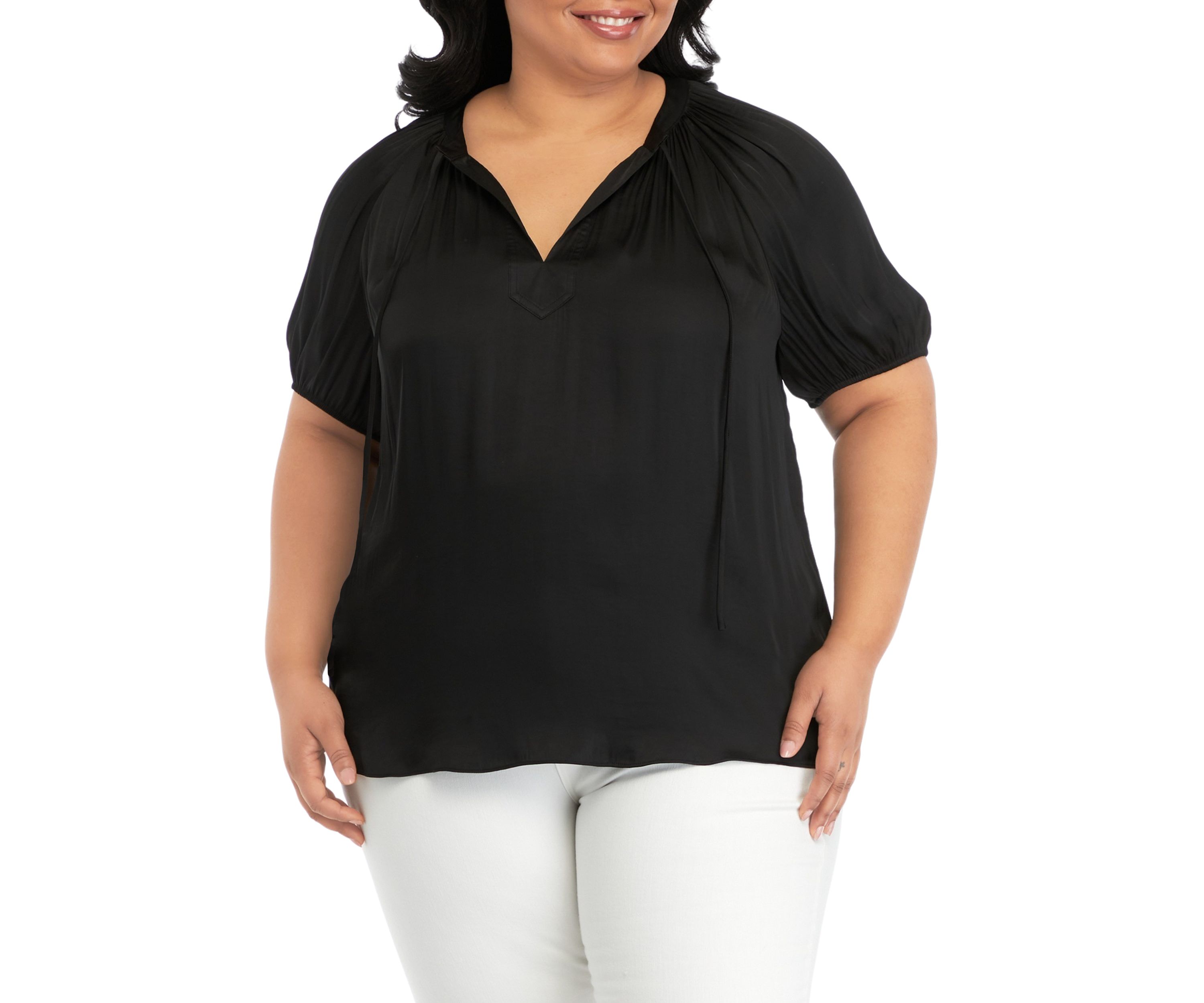 Plus Size Airflow Peasant Top