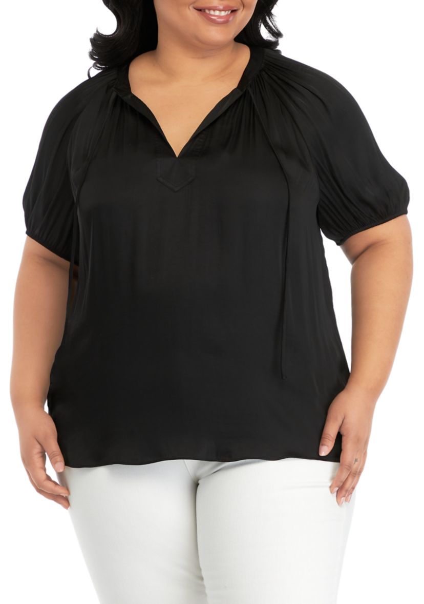 Plus Size Airflow Peasant Top