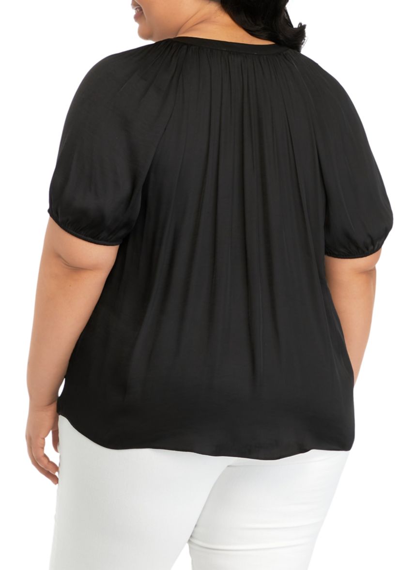 Plus Size Airflow Peasant Top