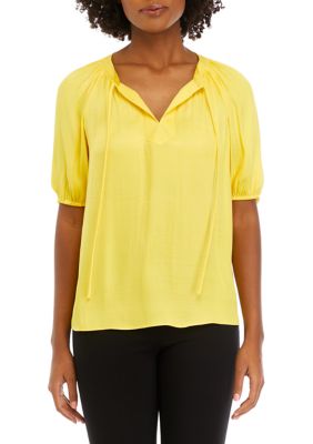 PHILOSOPHY BY REPUBLIC Women's Puff Sleeve Airflow Blouse, XS