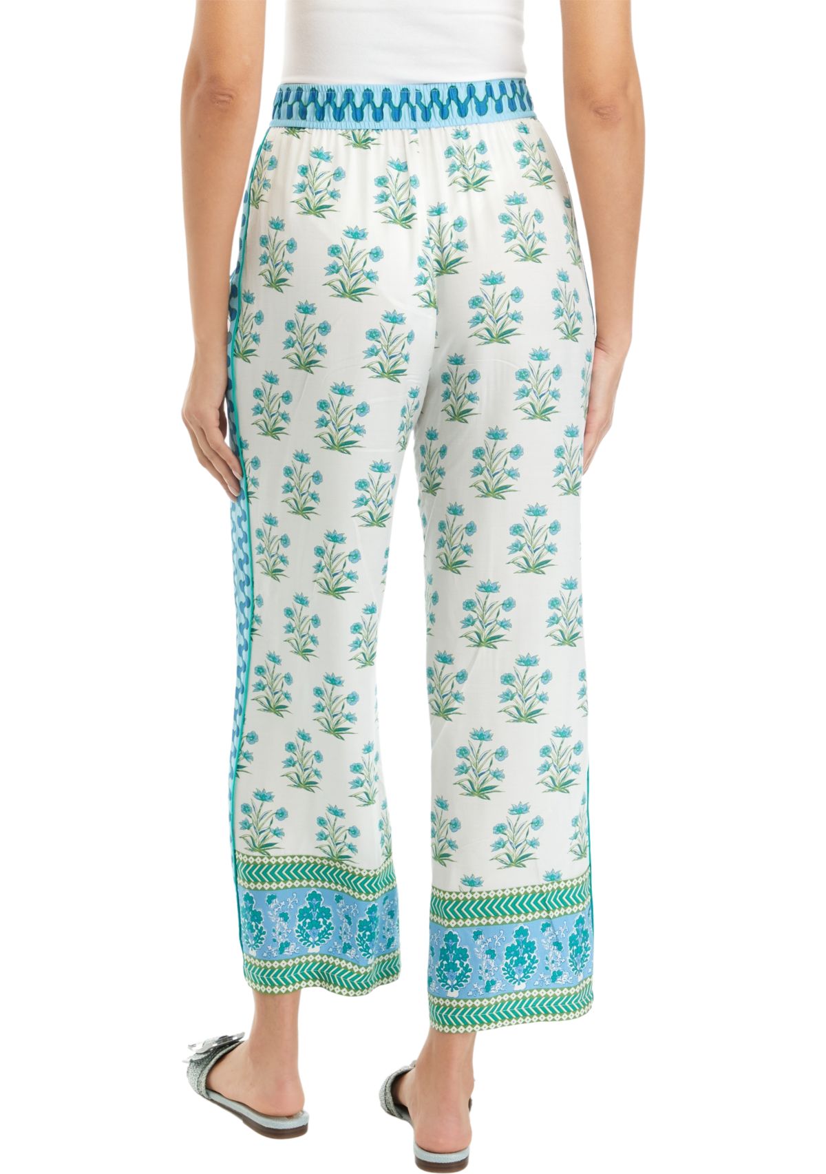 Womens Wide Leg Printed Soft Pants