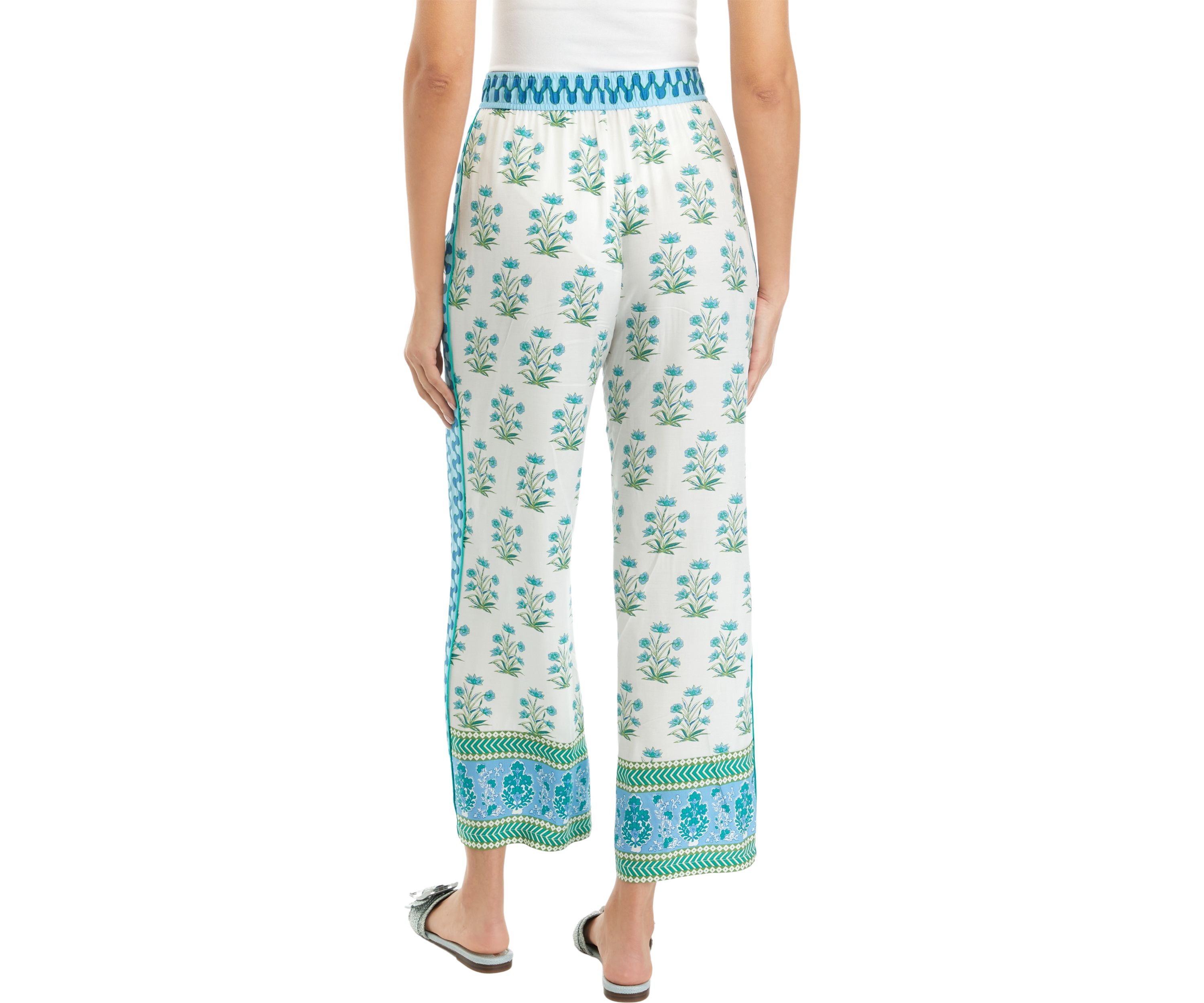 Womens Wide Leg Printed Soft Pants