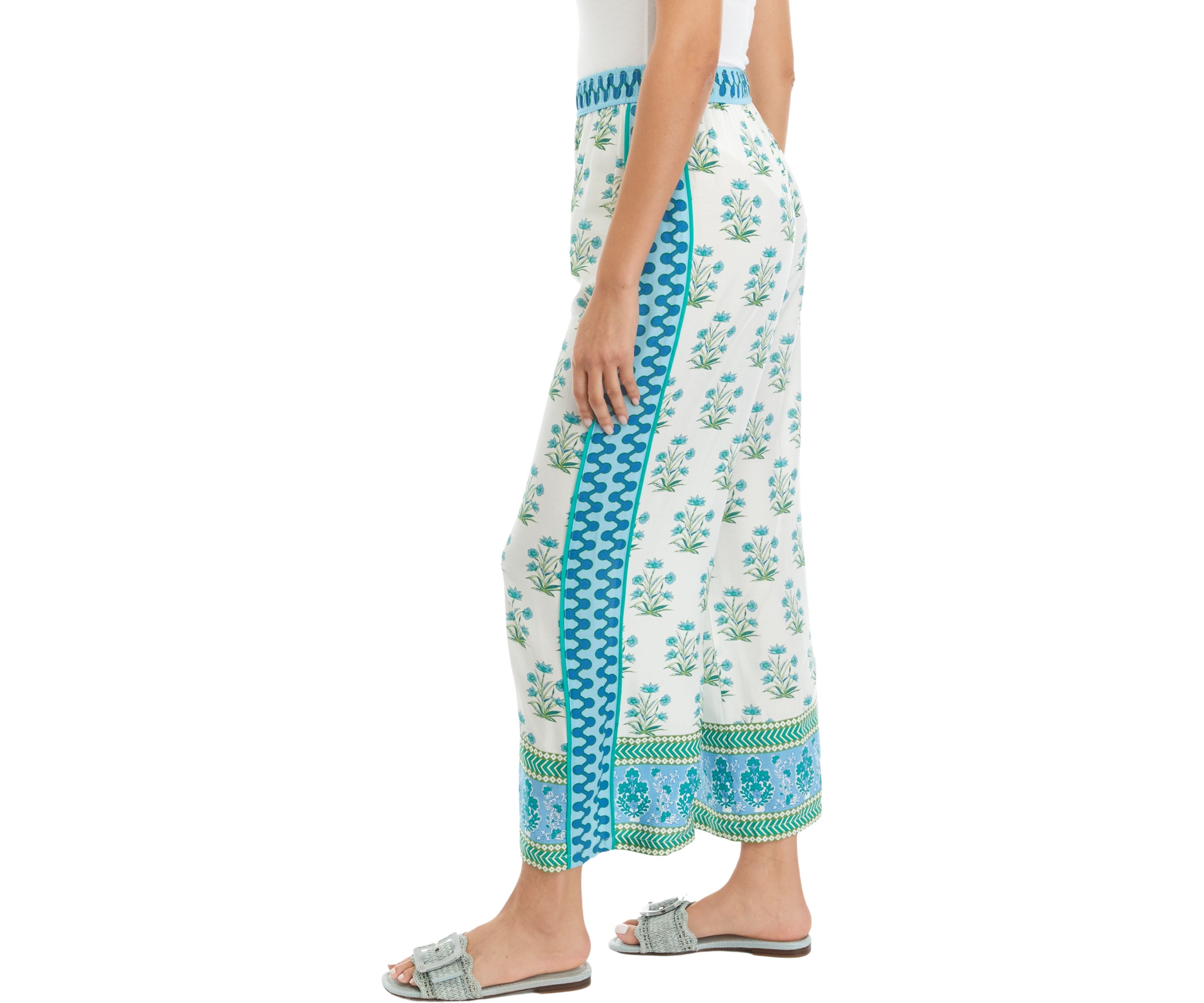 Womens Wide Leg Printed Soft Pants