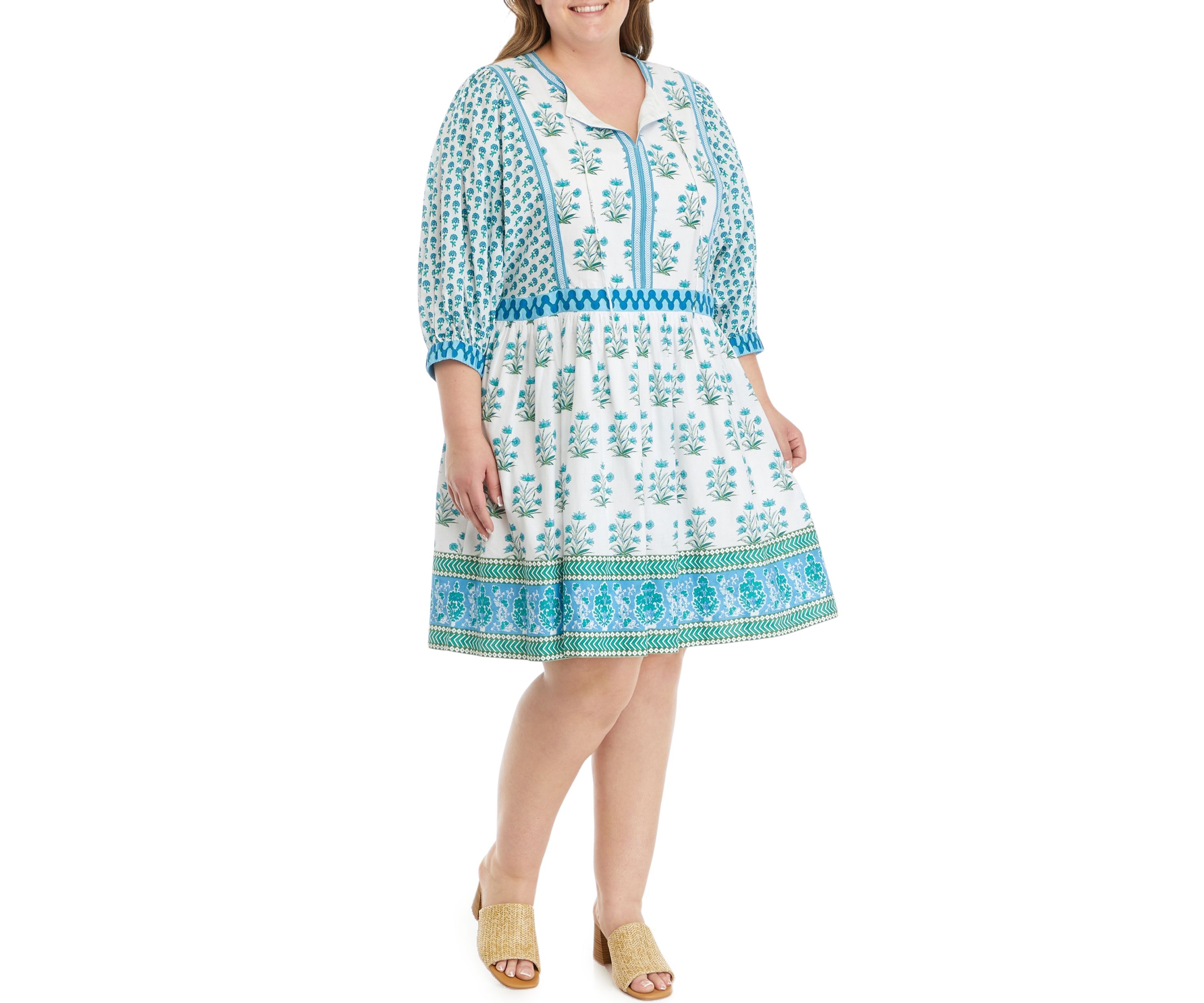 Plus Size Long Dolman Sleeve Dress