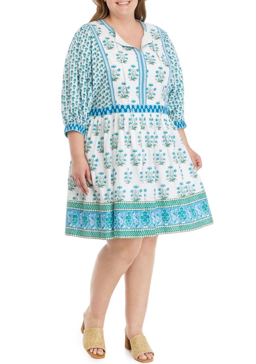 Plus Size Long Dolman Sleeve Dress