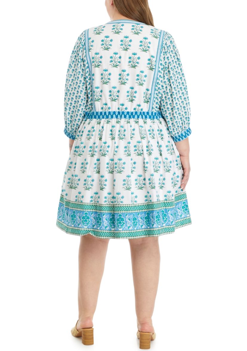 Plus Size Long Dolman Sleeve Dress