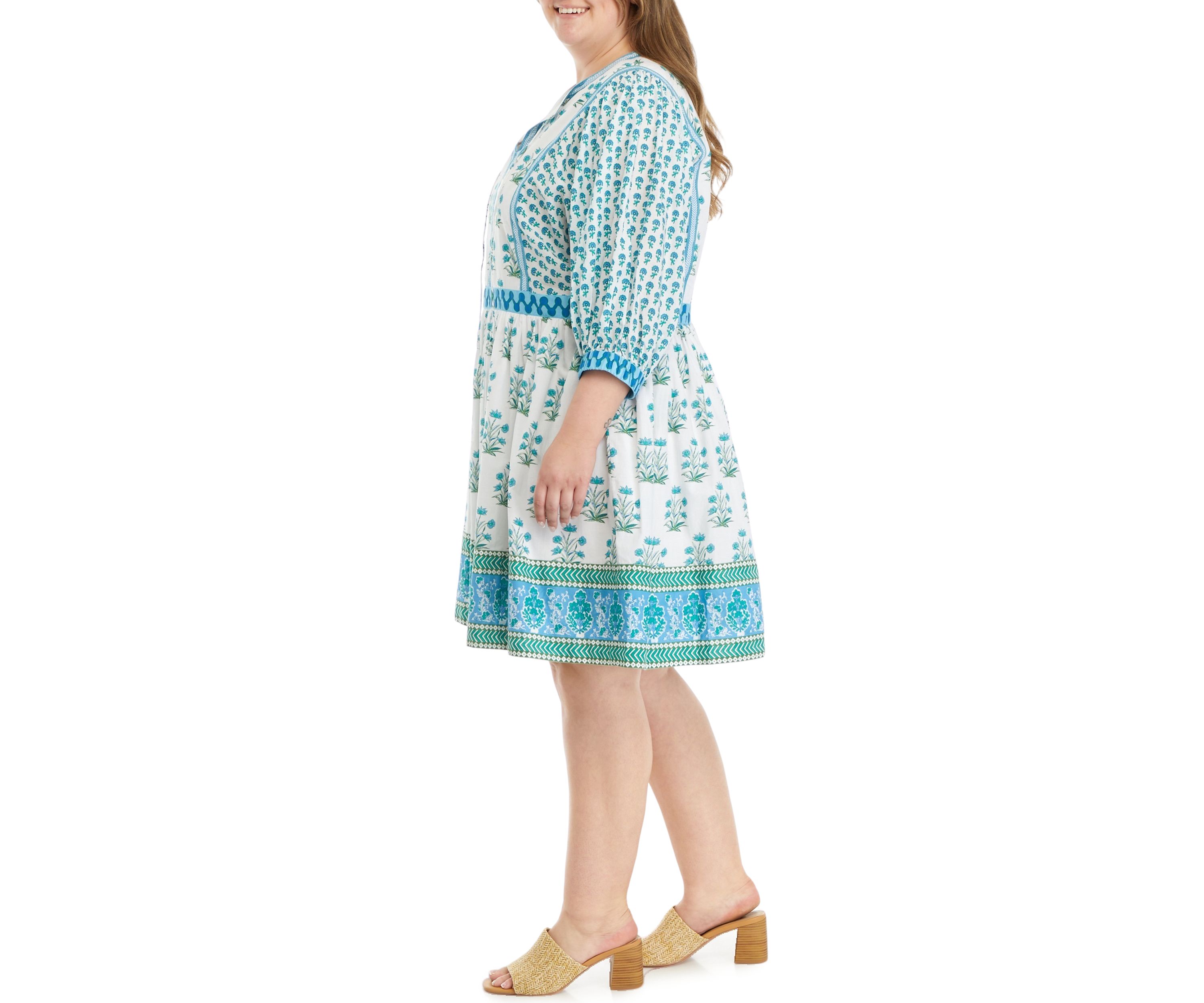 Plus Size Long Dolman Sleeve Dress