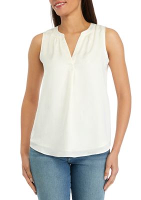 PHILOSOPHY BY REPUBLIC Women's Sleeveless Airflow Blouse, Ivory, XS
