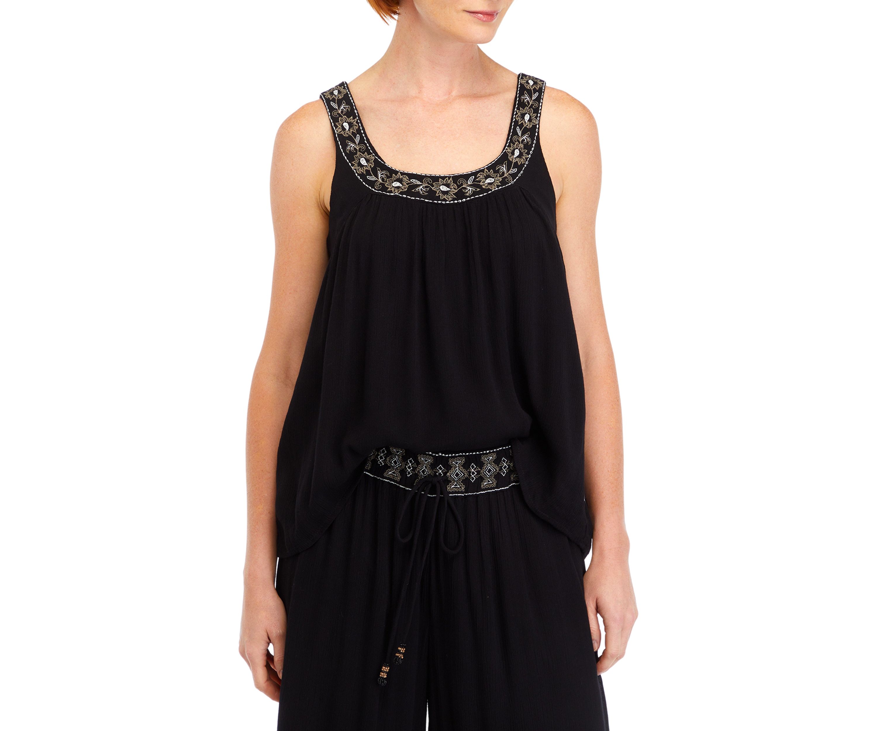 Womens Embroidered Tank Top