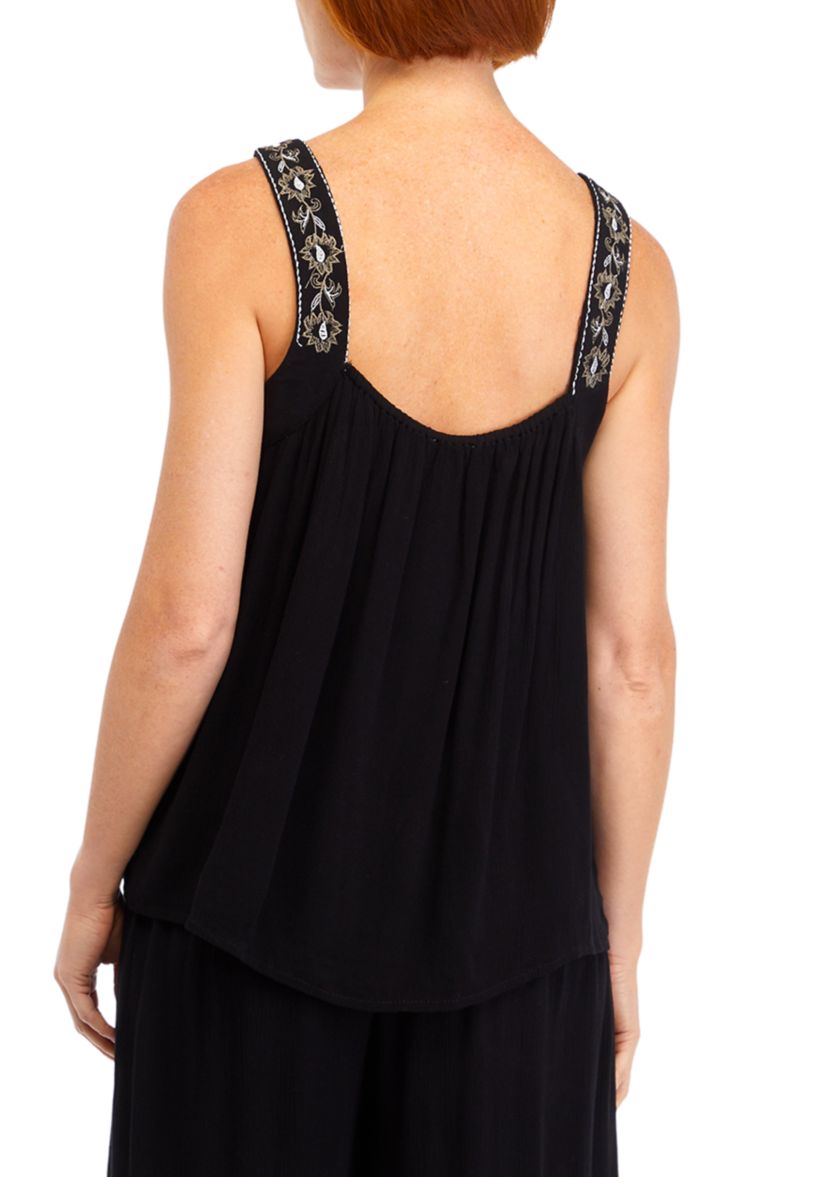 Womens Embroidered Tank Top