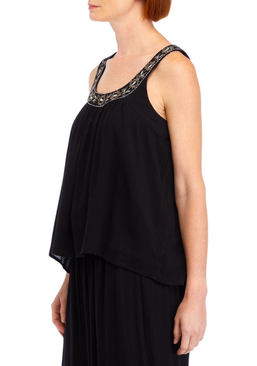 Womens Embroidered Tank Top