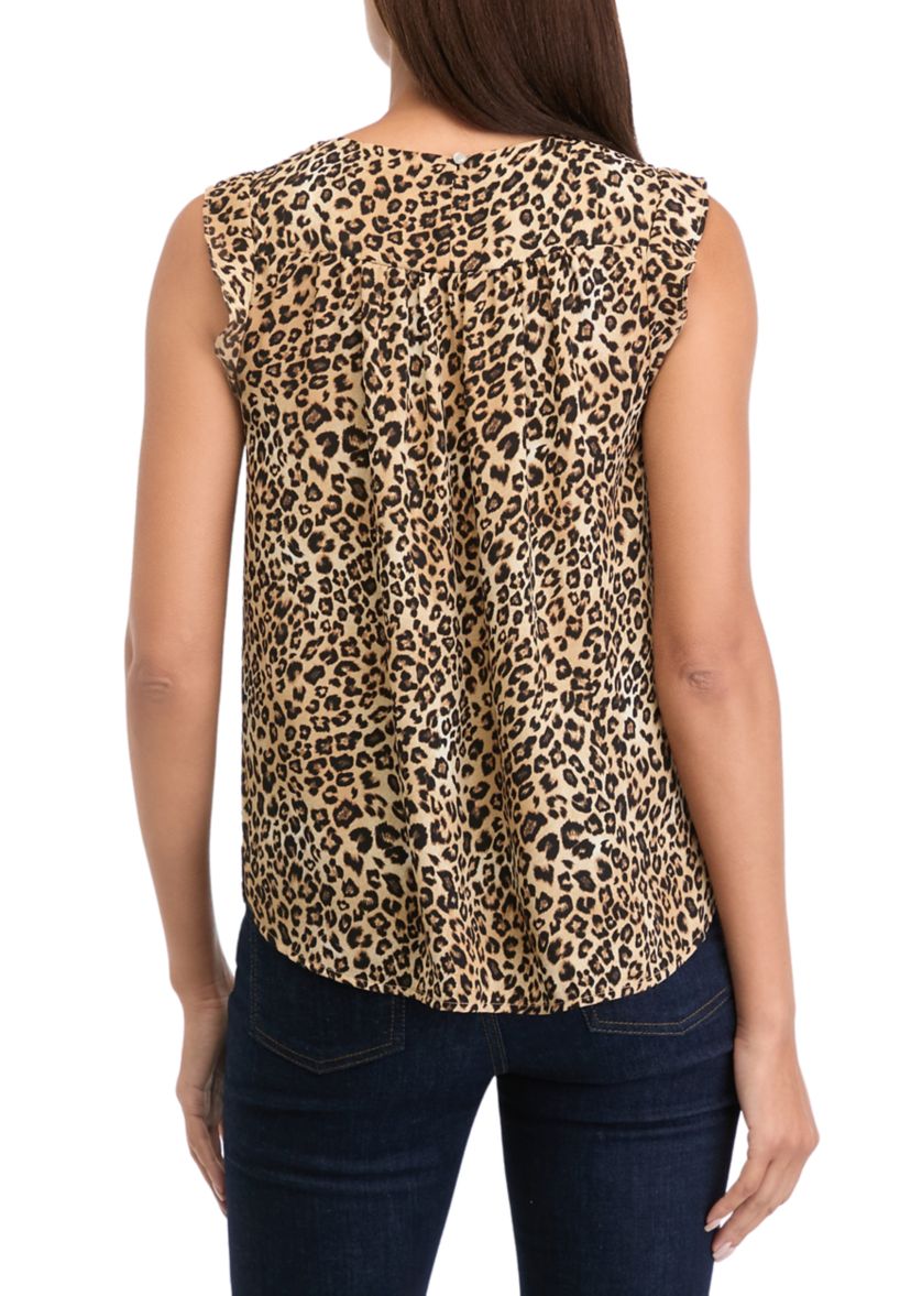 Womens Sleeveless Leopard Top